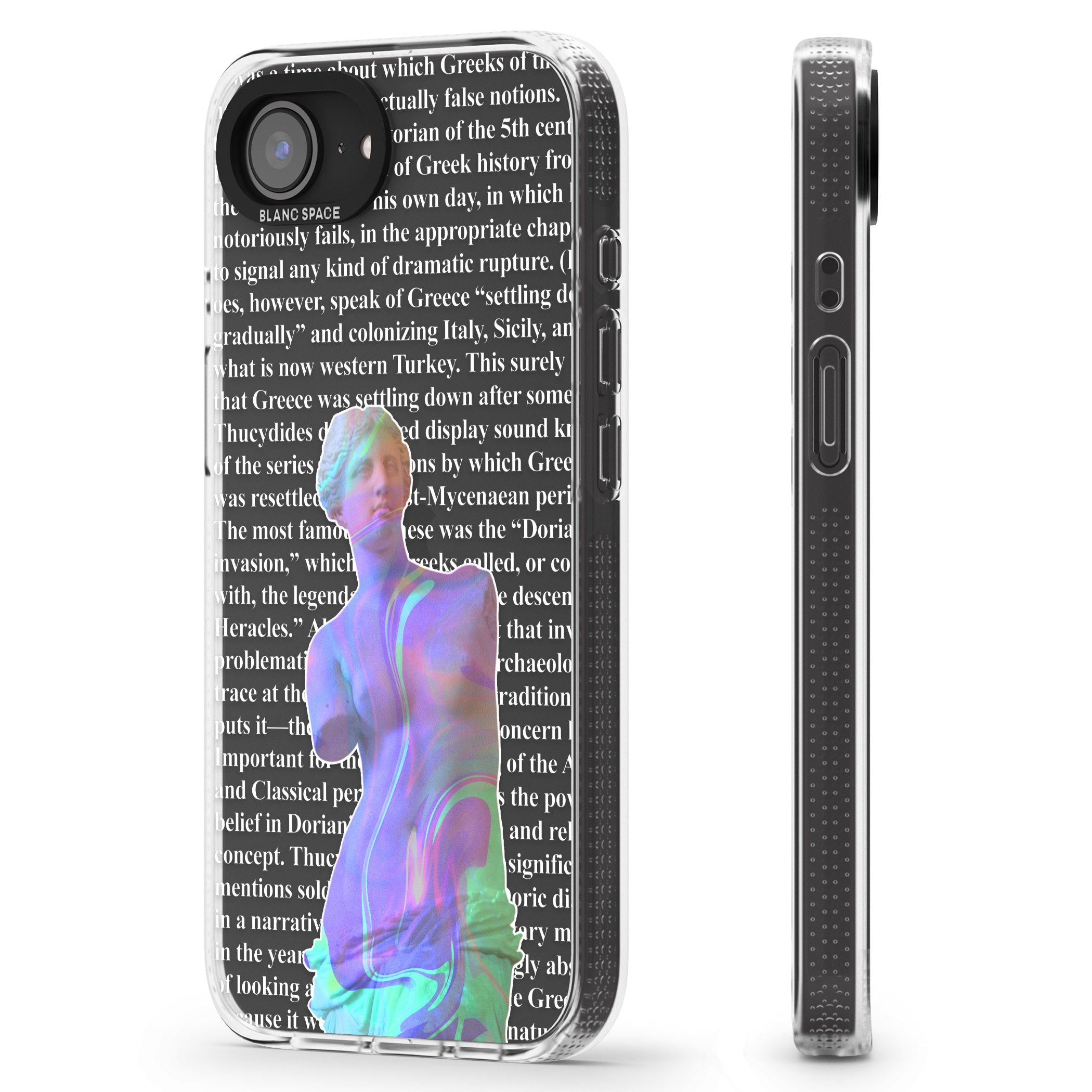 Iridescent De Milo iPhone 16e Clear Case Impact Air - Blanc Space