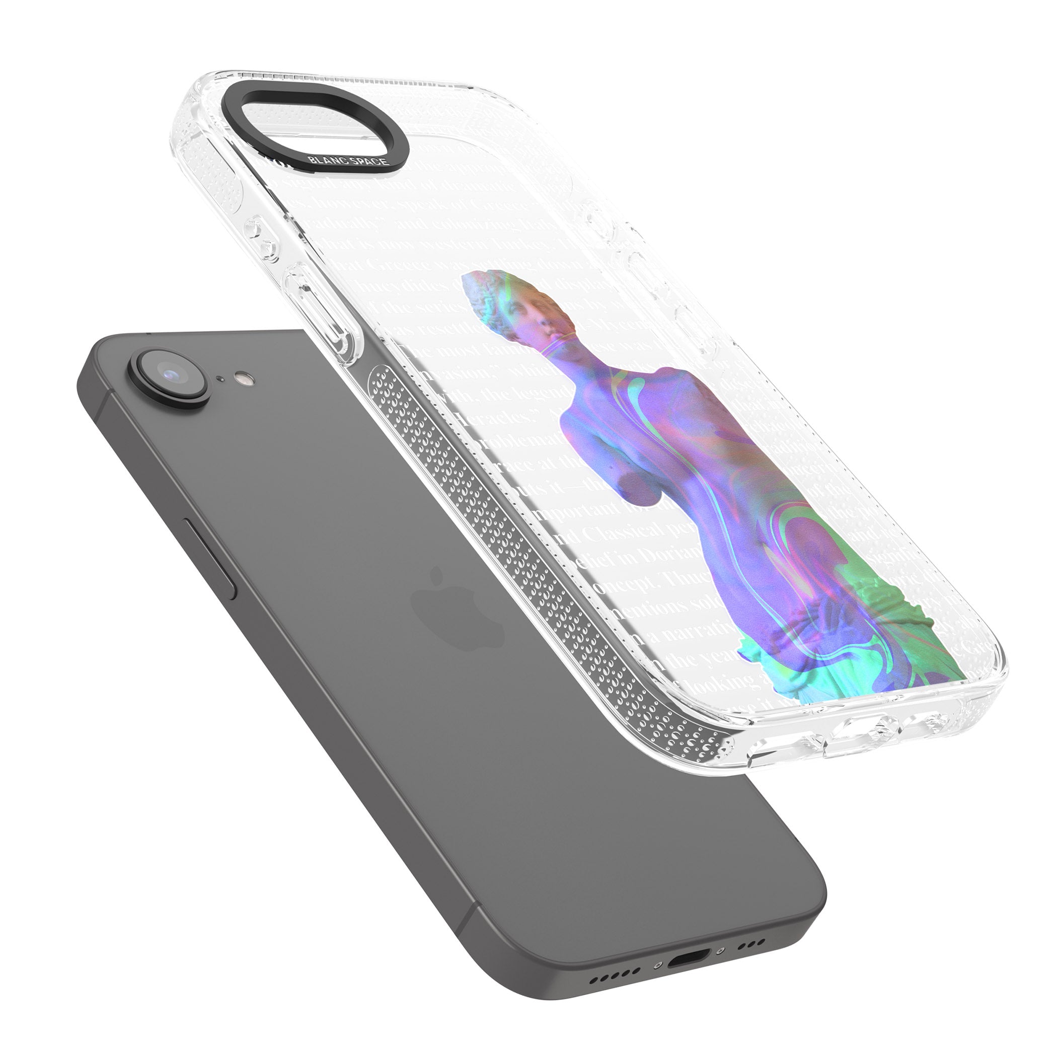 Iridescent De Milo iPhone 16e Clear Case Impact Air - Blanc Space