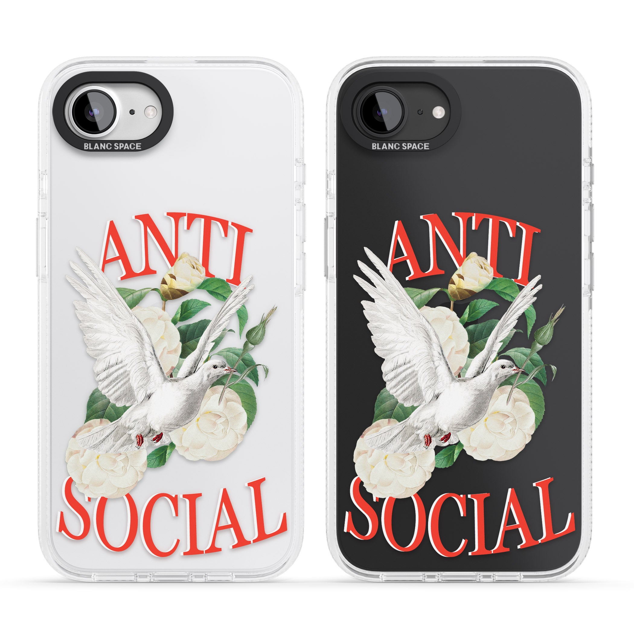 Anti-Social iPhone 16e Clear Case Impact Air - Blanc Space