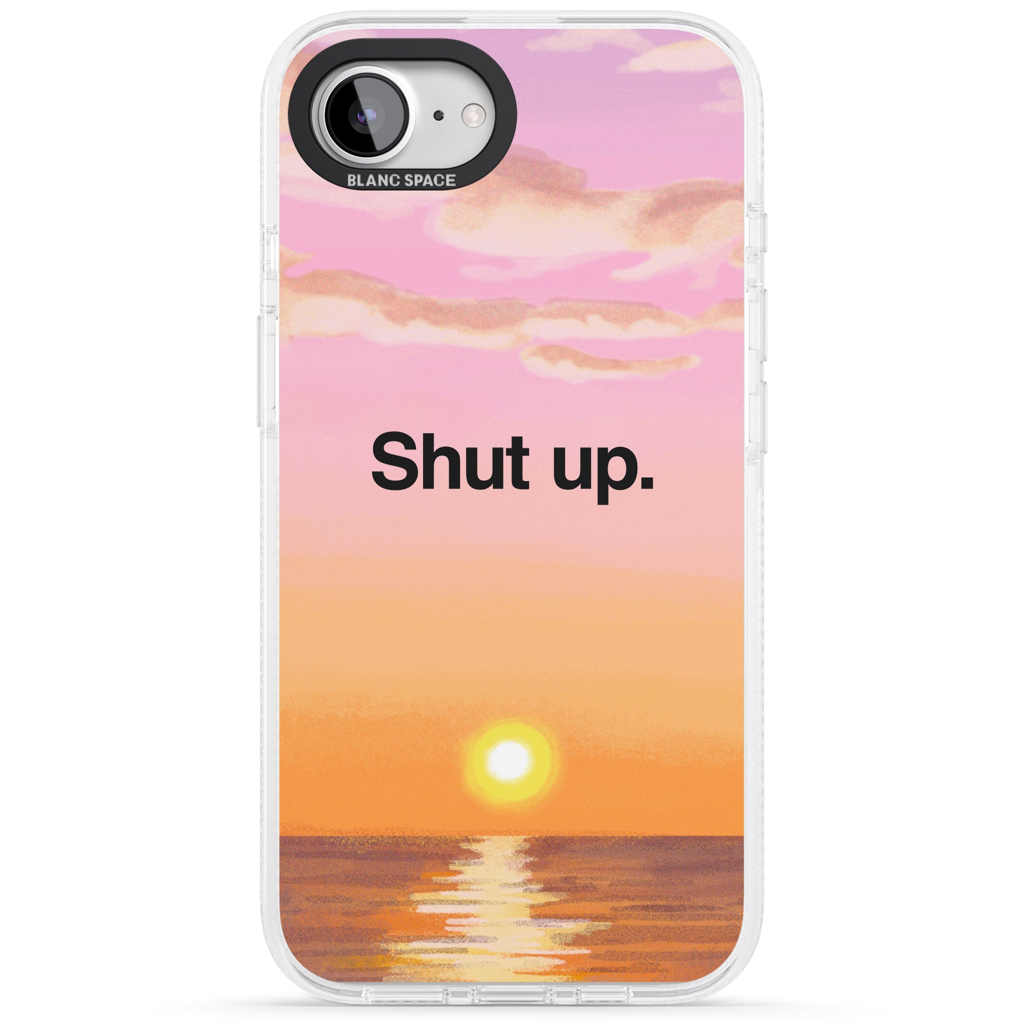 Shut up iPhone 16e Clear Case Impact Air - Blanc Space