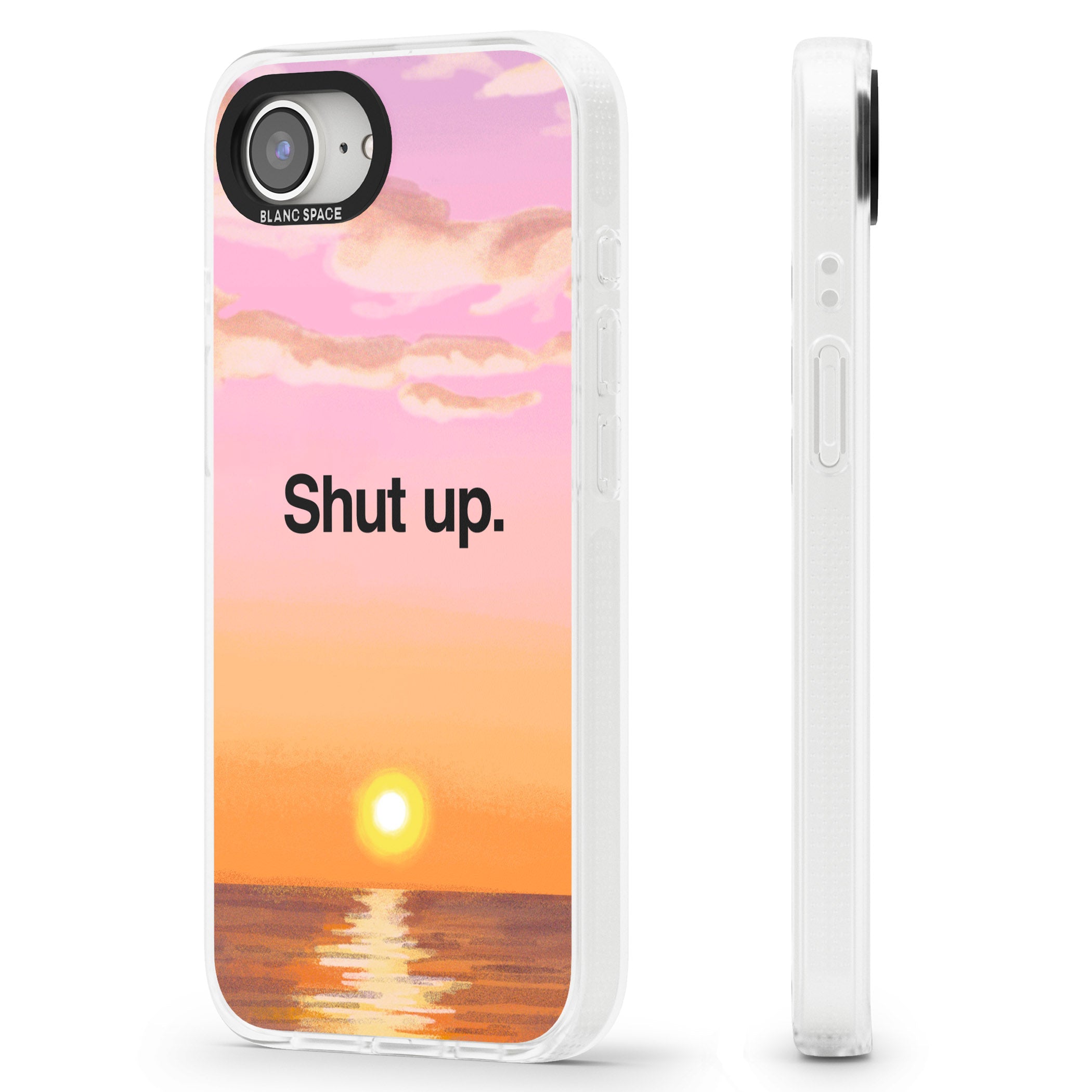 Shut up iPhone 16e Clear Case Impact Air - Blanc Space