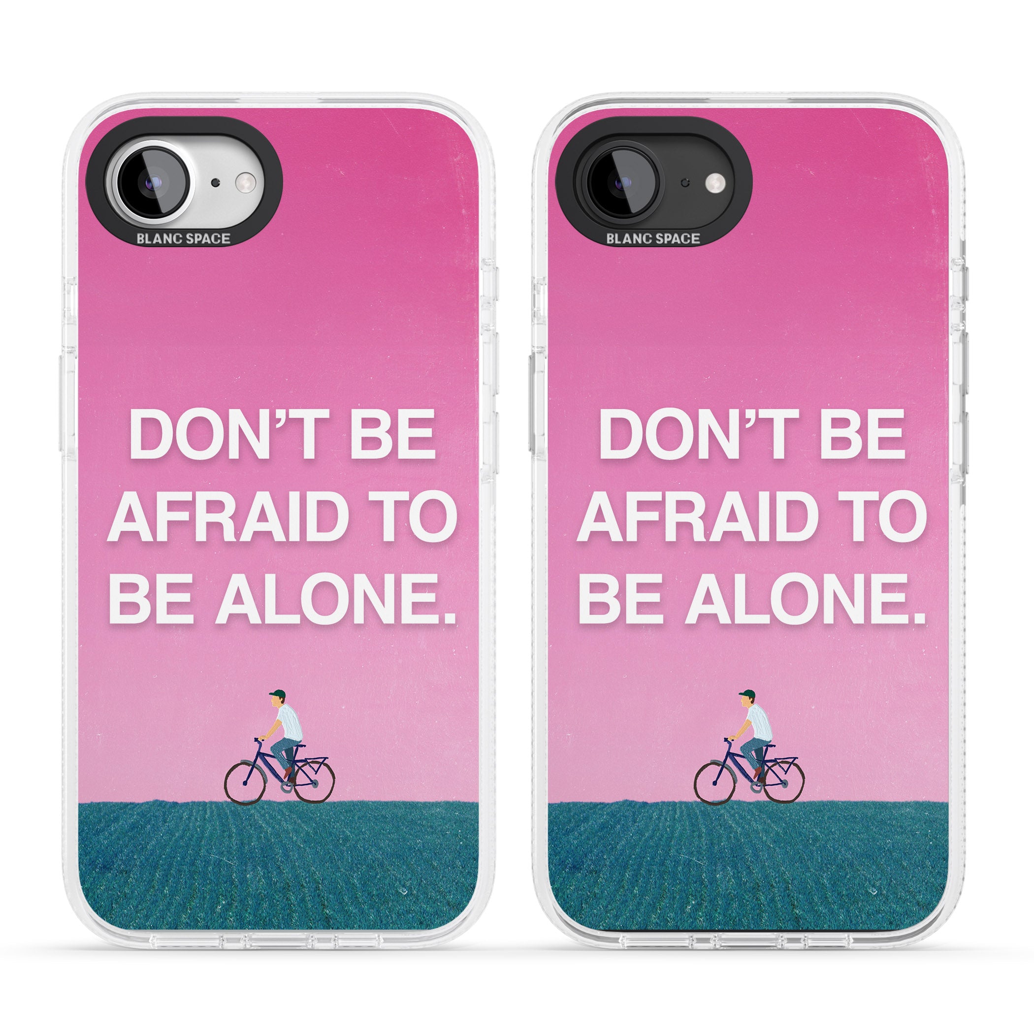 Don't be afraid to be alone iPhone 16e Clear Case Impact Air - Blanc Space