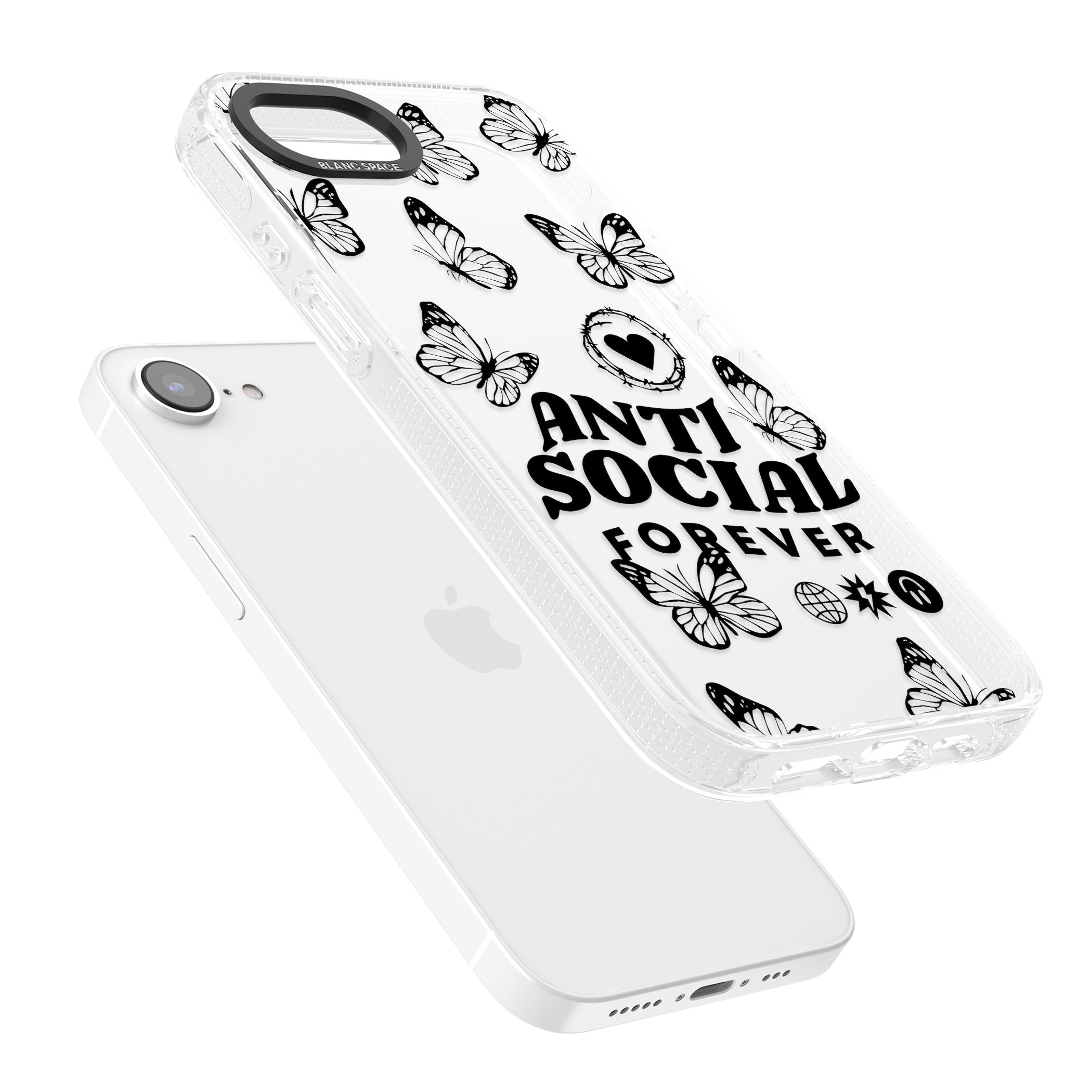 Anti-Social Forever iPhone 16e Clear Case Impact Air - Blanc Space