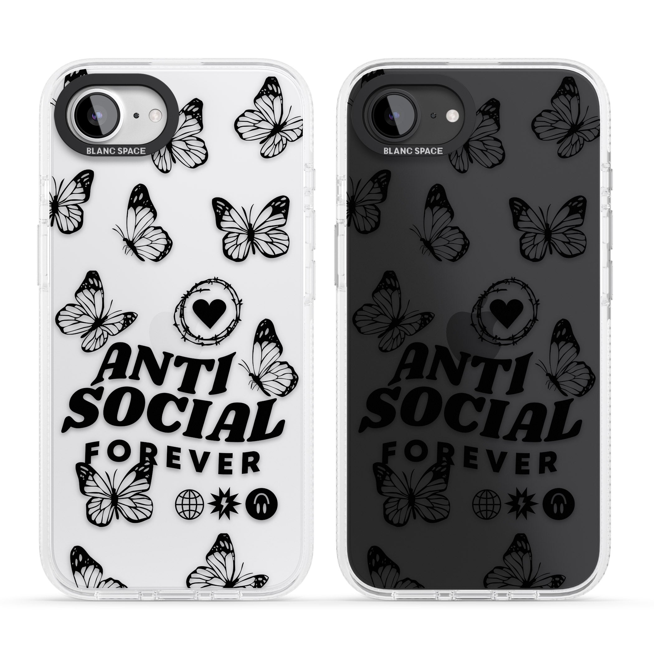 Anti-Social Forever iPhone 16e Clear Case Impact Air - Blanc Space