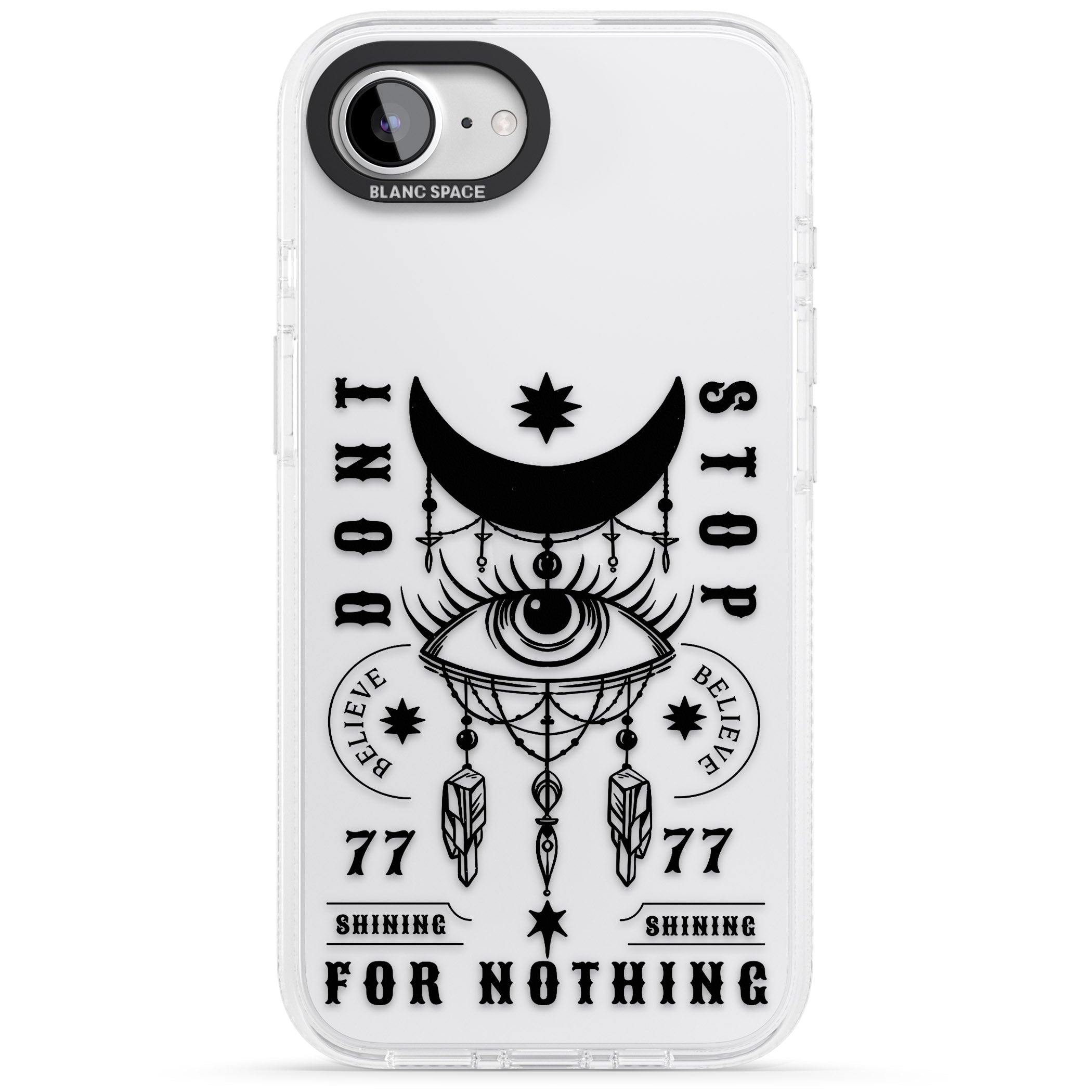 Don't Stop For Nothing iPhone 16e Clear Case Impact Air - Blanc Space
