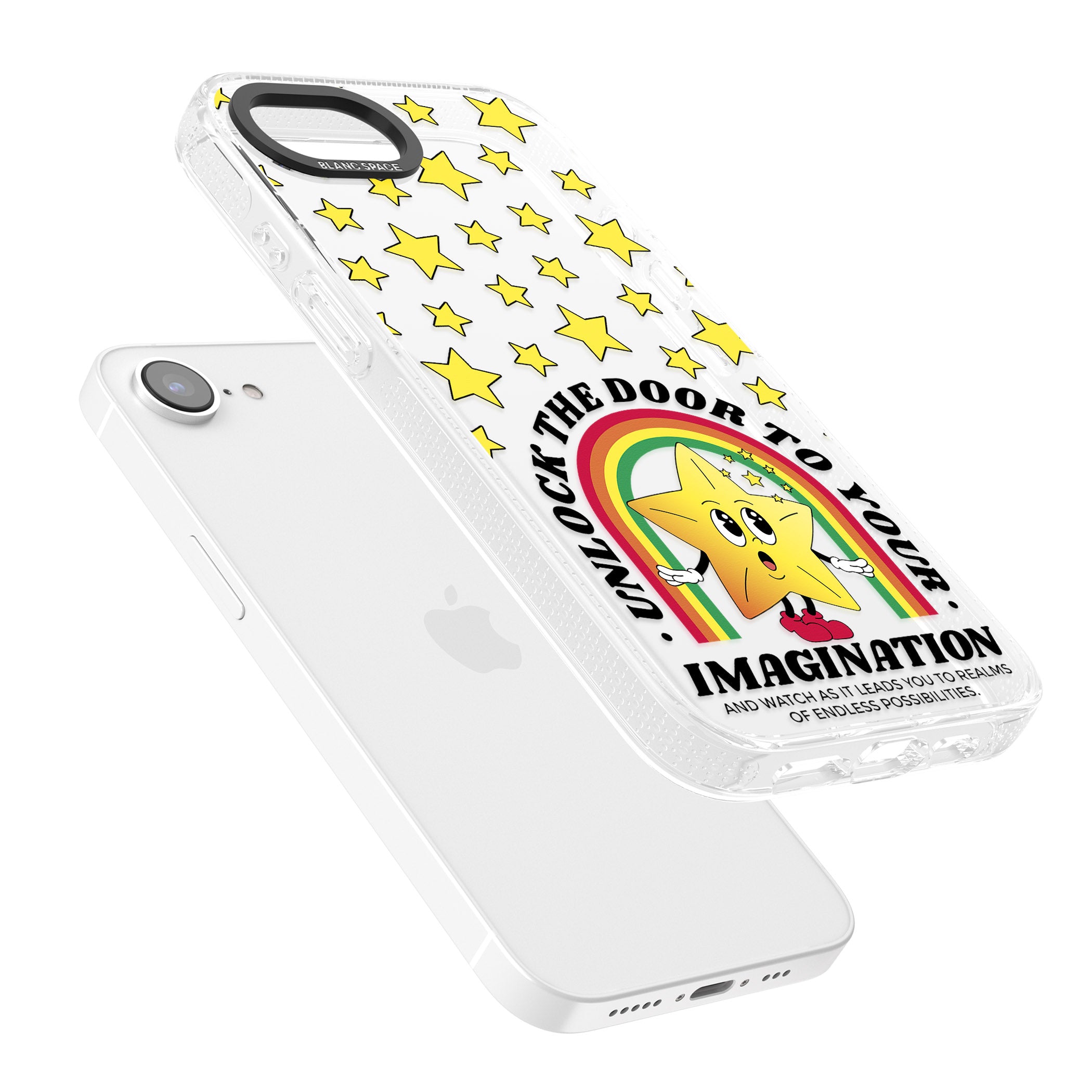Imagination iPhone 16e Clear Case Impact Air - Blanc Space