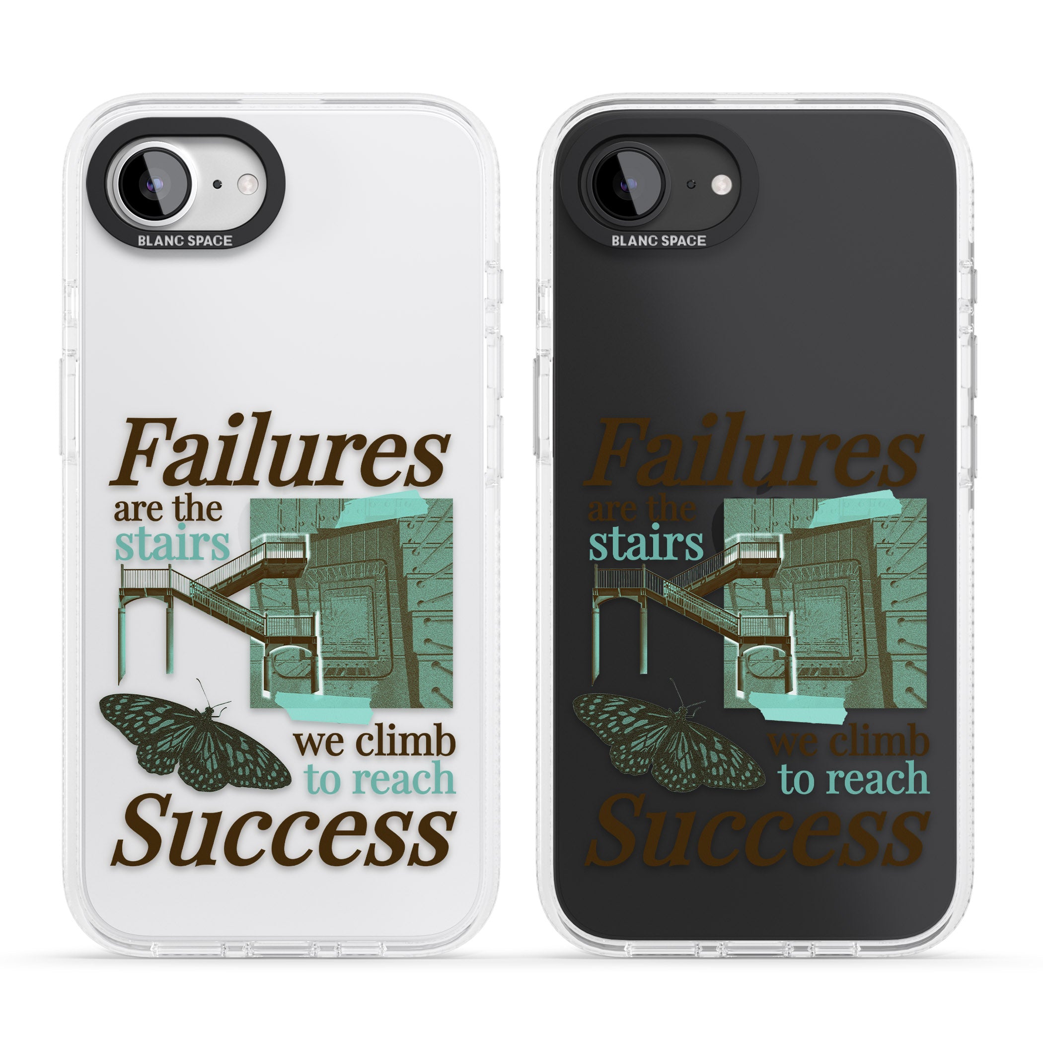 Fail To Succeed iPhone 16e Clear Case Impact Air - Blanc Space