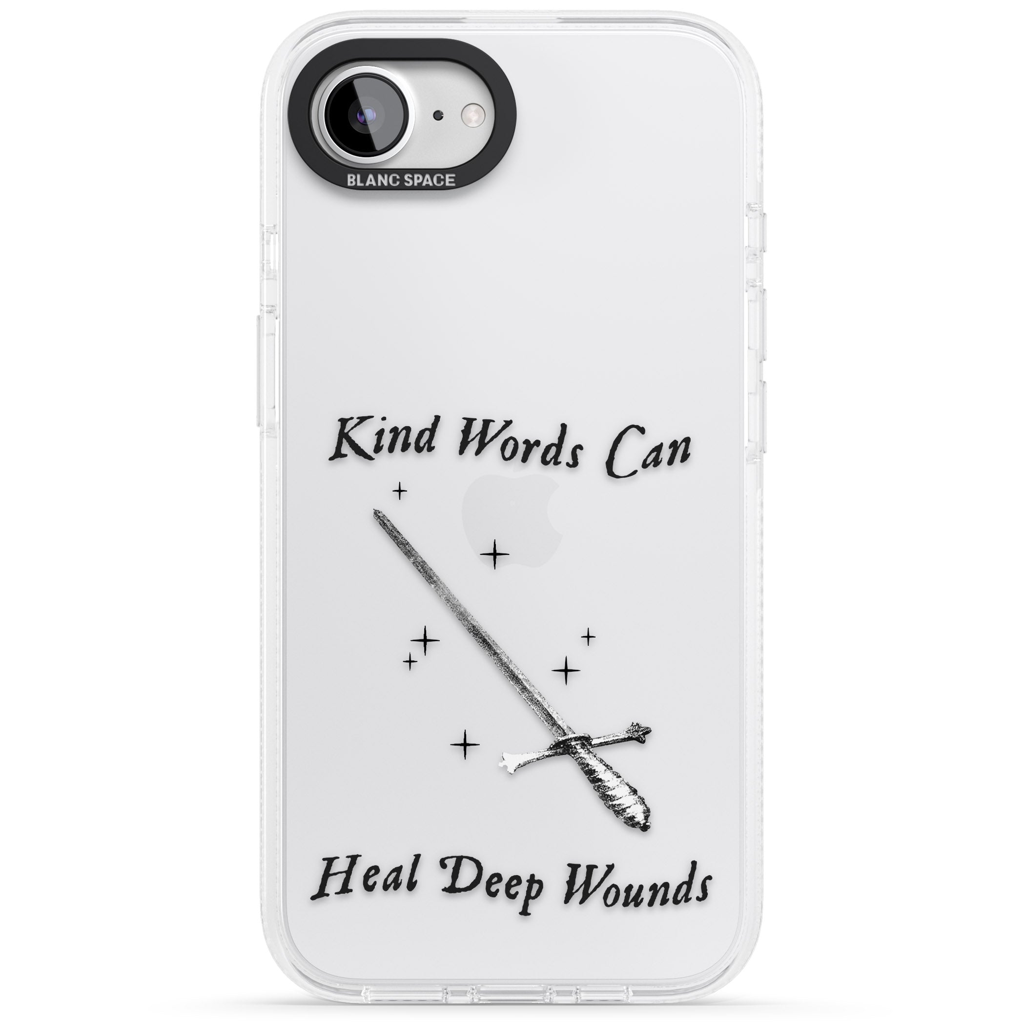 Kind Words Can Heal Deep Wounds iPhone 16e Clear Case Impact Air - Blanc Space