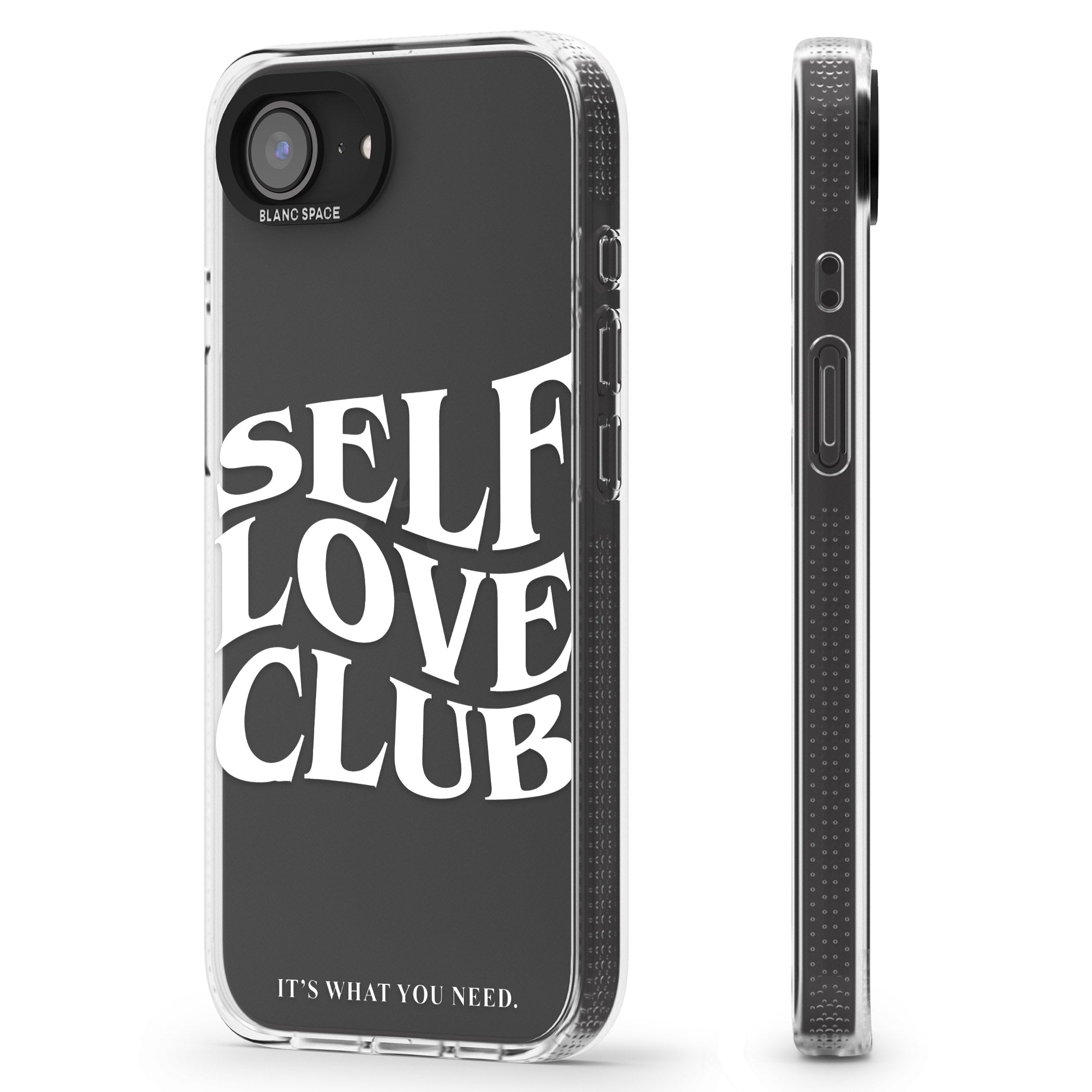 Self Love Club (White) iPhone 16e Clear Case Impact Air - Blanc Space
