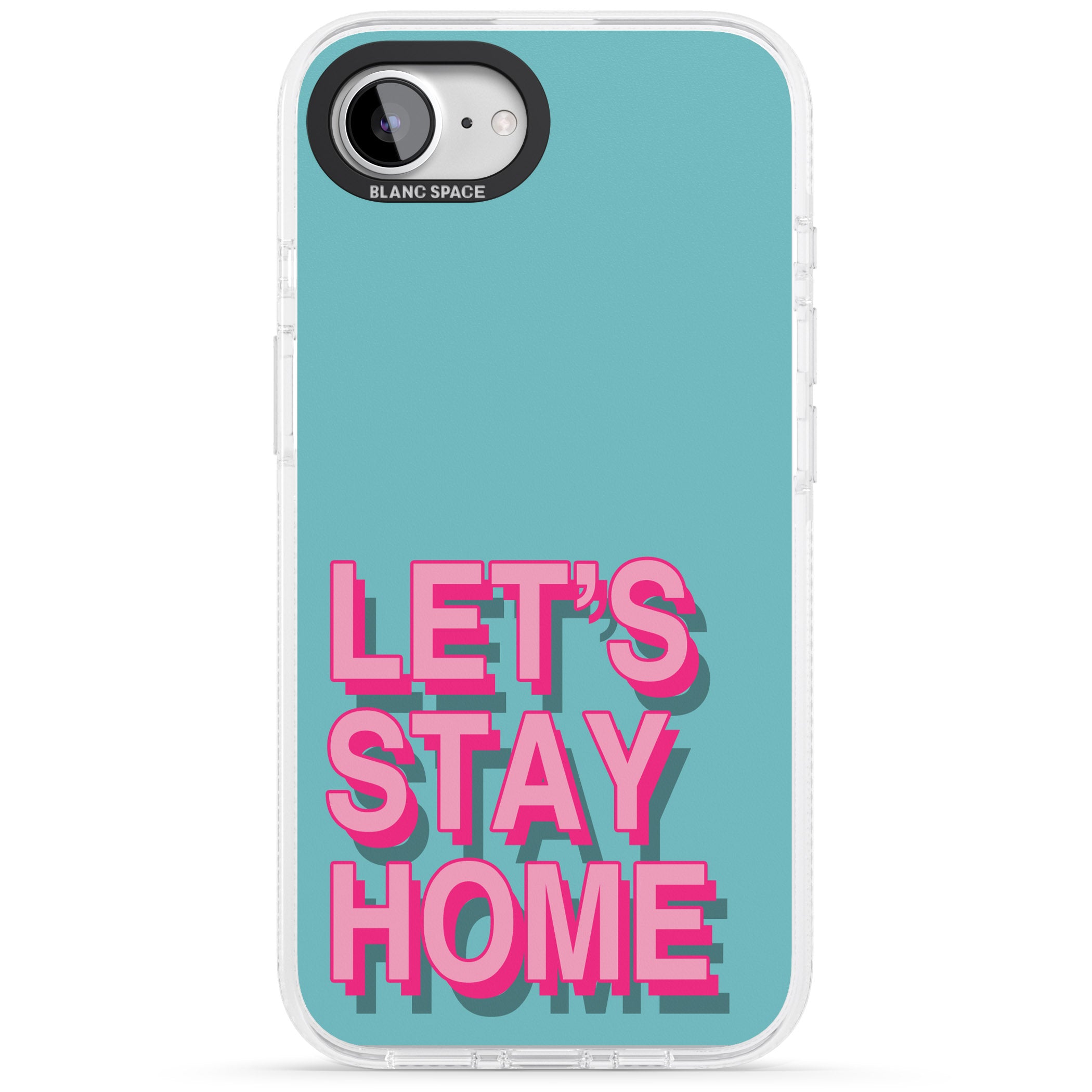 Let's Stay Home iPhone 16e Clear Case Impact Air - Blanc Space