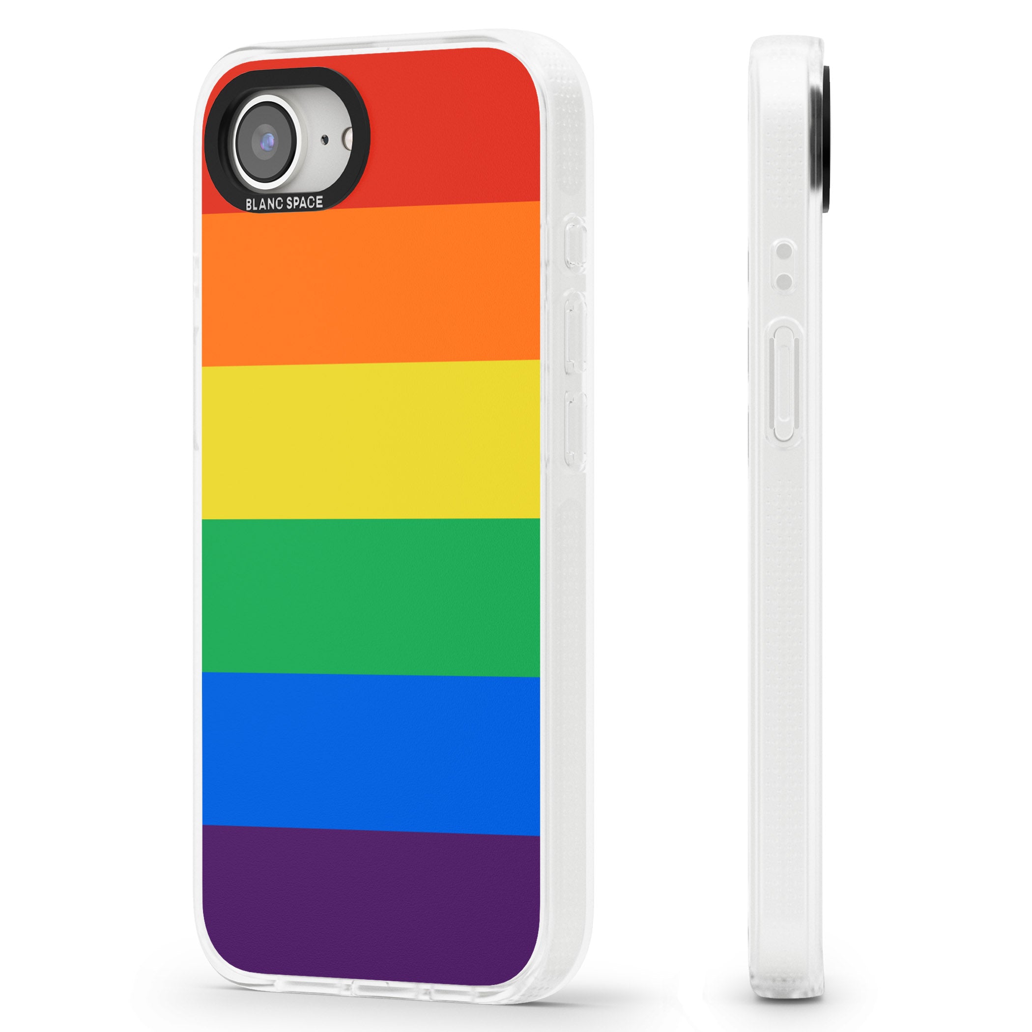 Rainbow Stripes iPhone 16e Clear Case Impact Air - Blanc Space