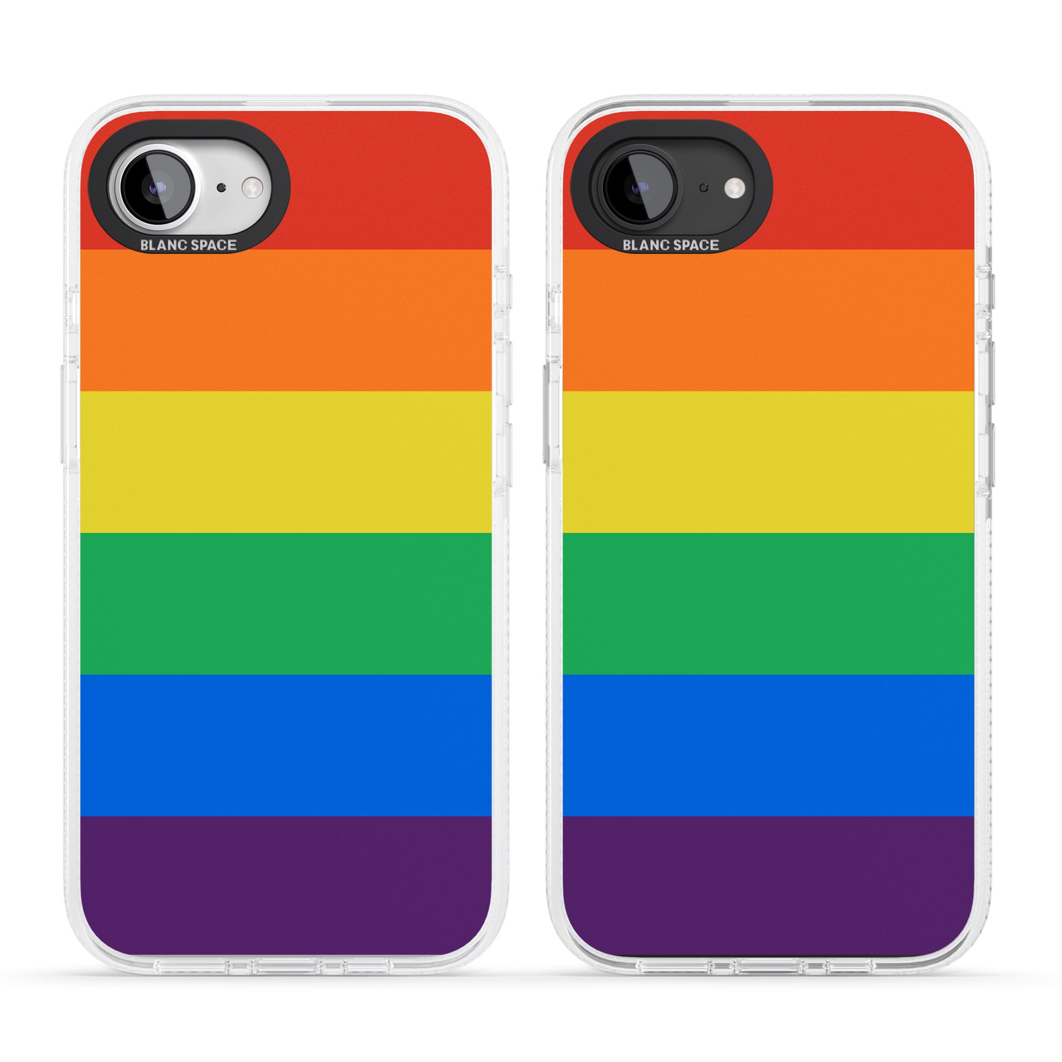 Rainbow Stripes iPhone 16e Clear Case Impact Air - Blanc Space