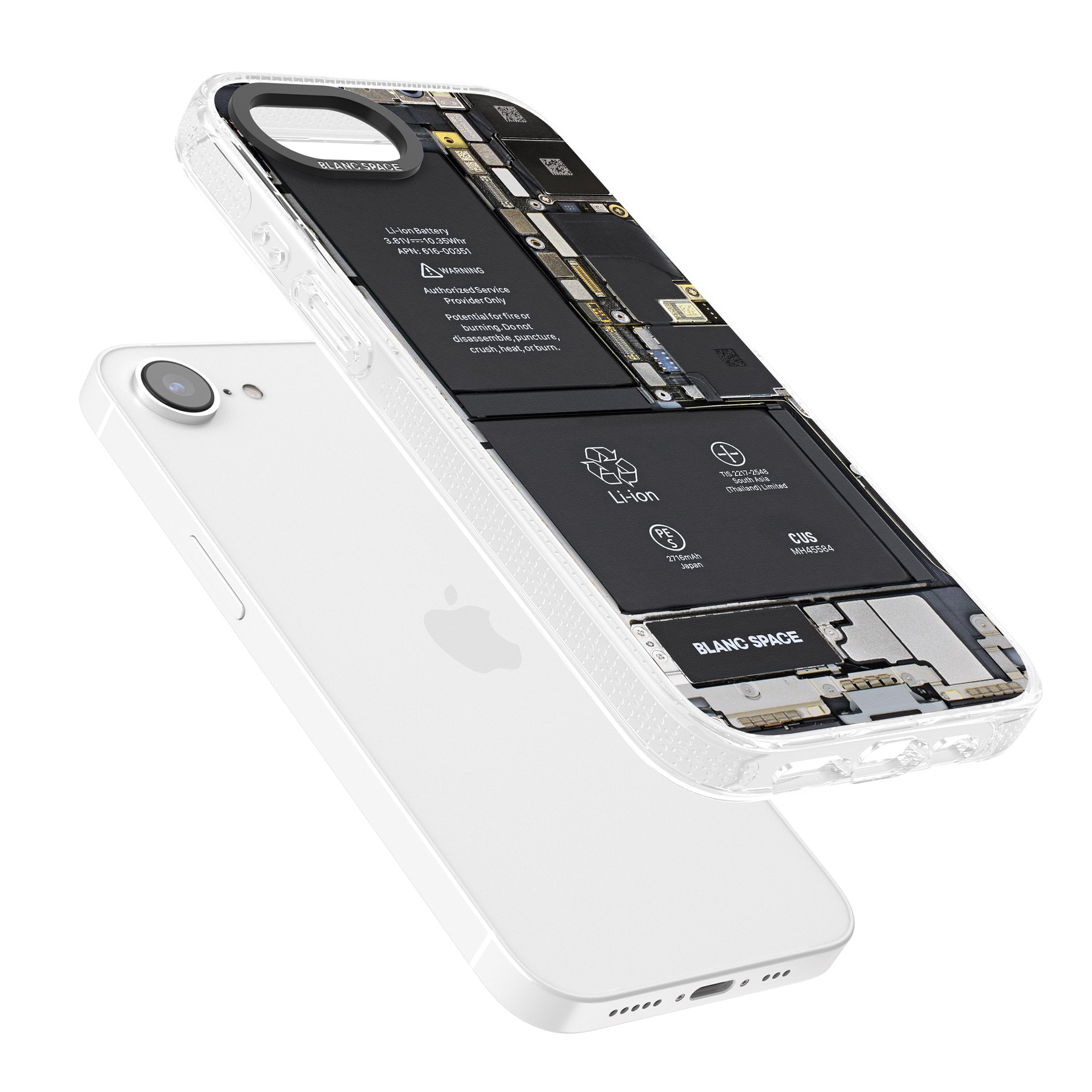 Circuit Board iPhone 16e Clear Case Impact Air - Blanc Space