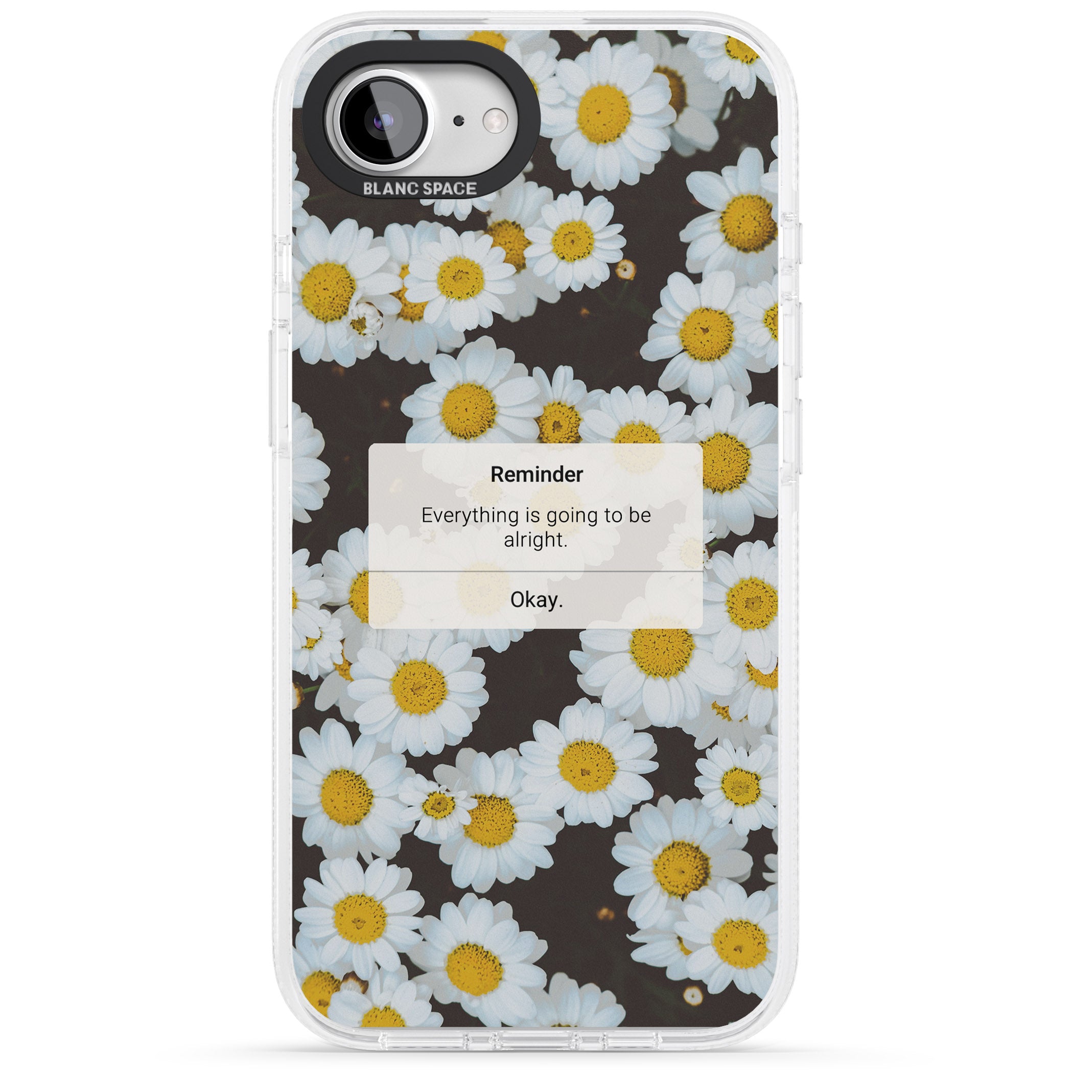 "Everything will be alright" iPhone Reminder iPhone 16e Clear Case Impact Air - Blanc Space