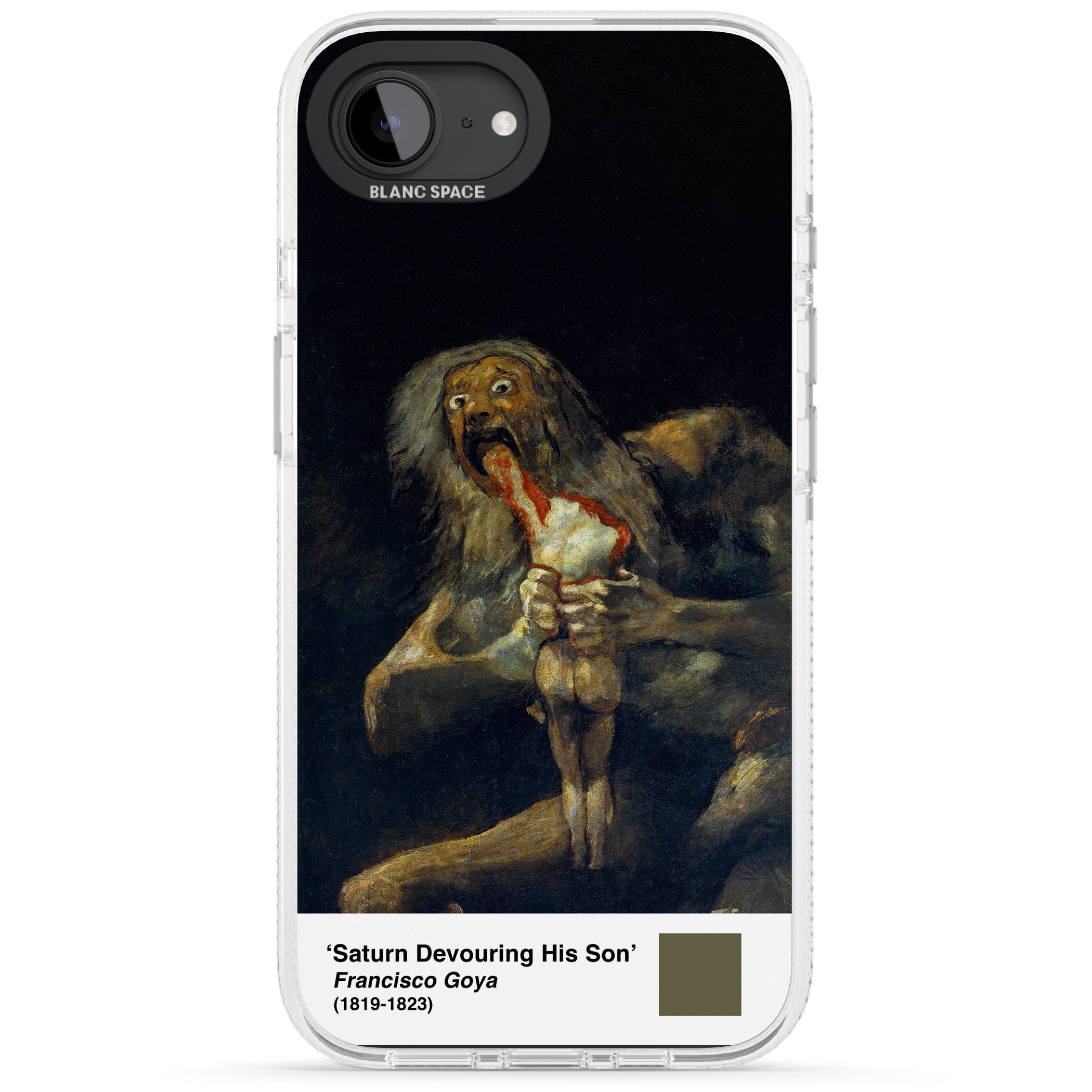 Saturn Devouring His Son iPhone 16e Clear Case Impact Air - Blanc Space