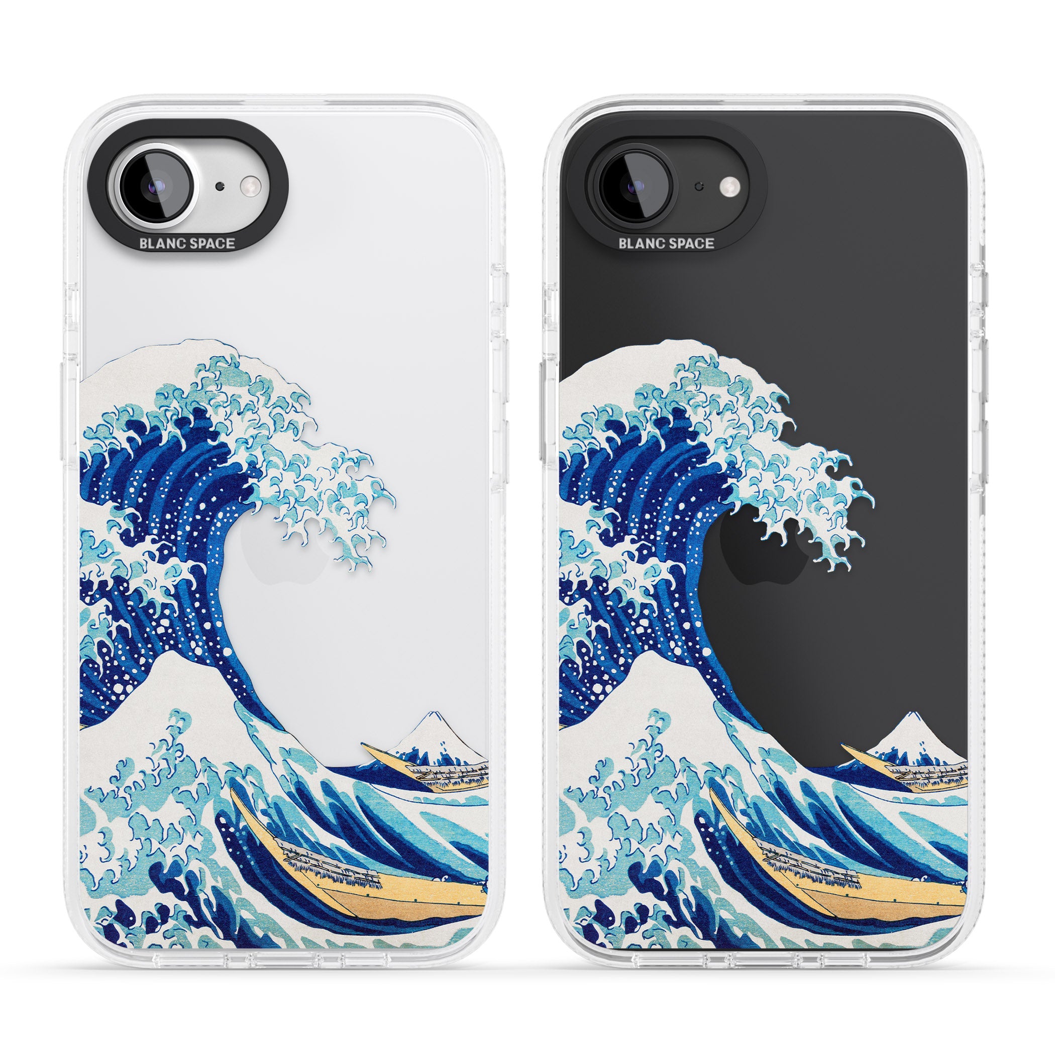 The Great Wave of Kanagawa iPhone 16e Clear Case Impact Air - Blanc Space