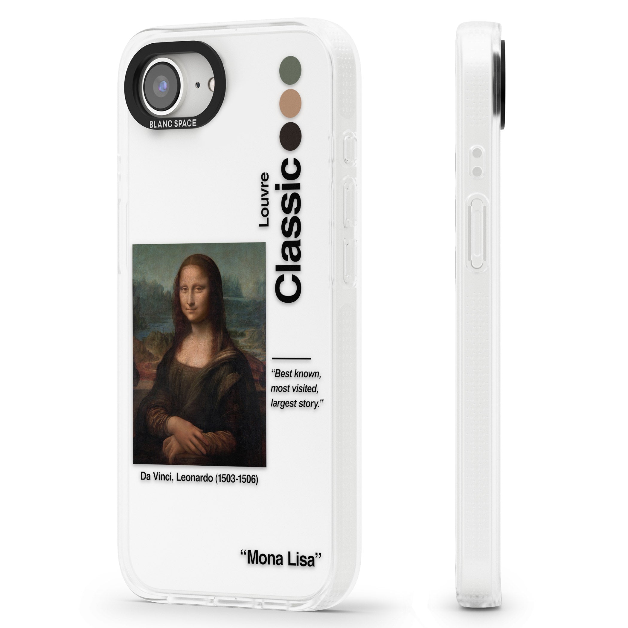 Mona Lisa - Leonardo Da Vinci iPhone 16e Clear Case Impact Air - Blanc Space