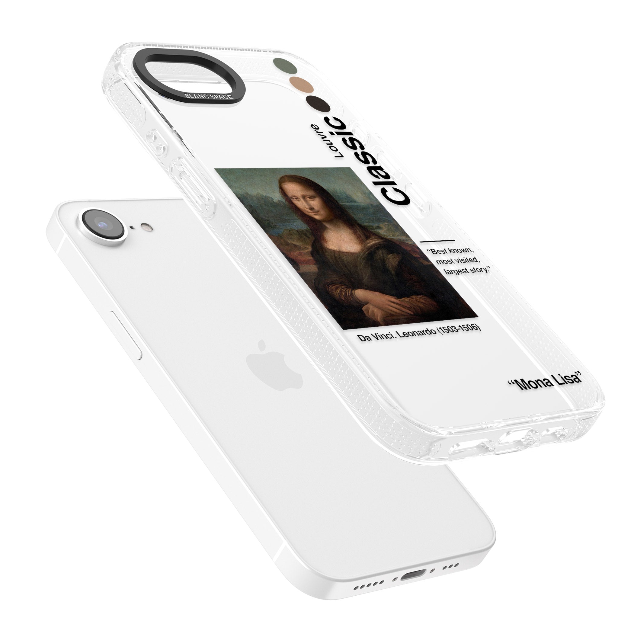 Mona Lisa - Leonardo Da Vinci iPhone 16e Clear Case Impact Air - Blanc Space