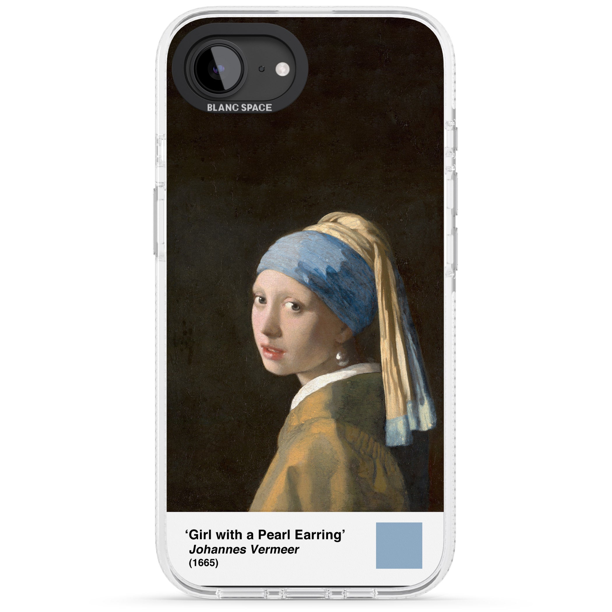 Girl with a Pearl Earring iPhone 16e Clear Case Impact Air - Blanc Space