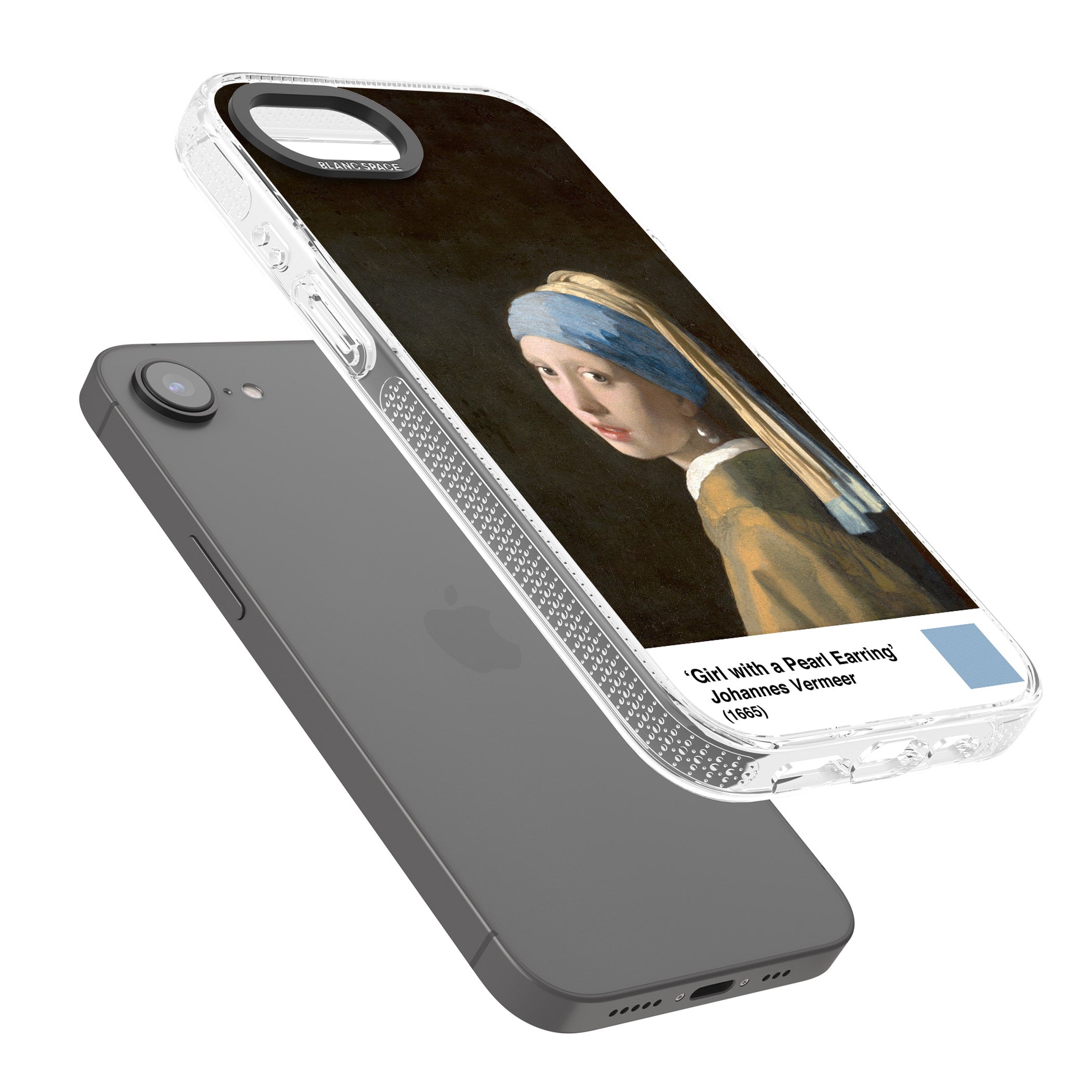 Girl with a Pearl Earring iPhone 16e Clear Case Impact Air - Blanc Space