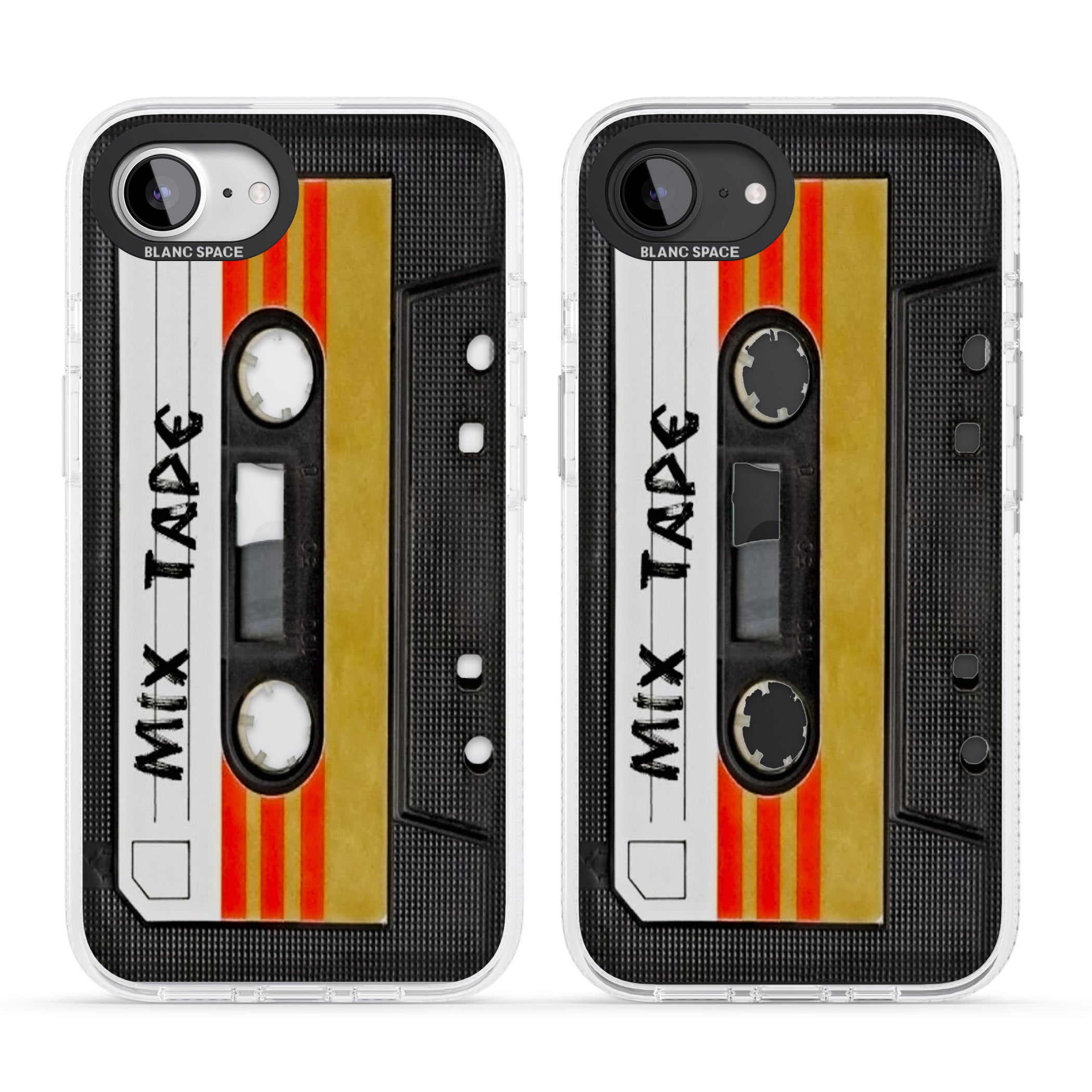 Retro Mix Tape iPhone 16e Clear Case Impact Air - Blanc Space