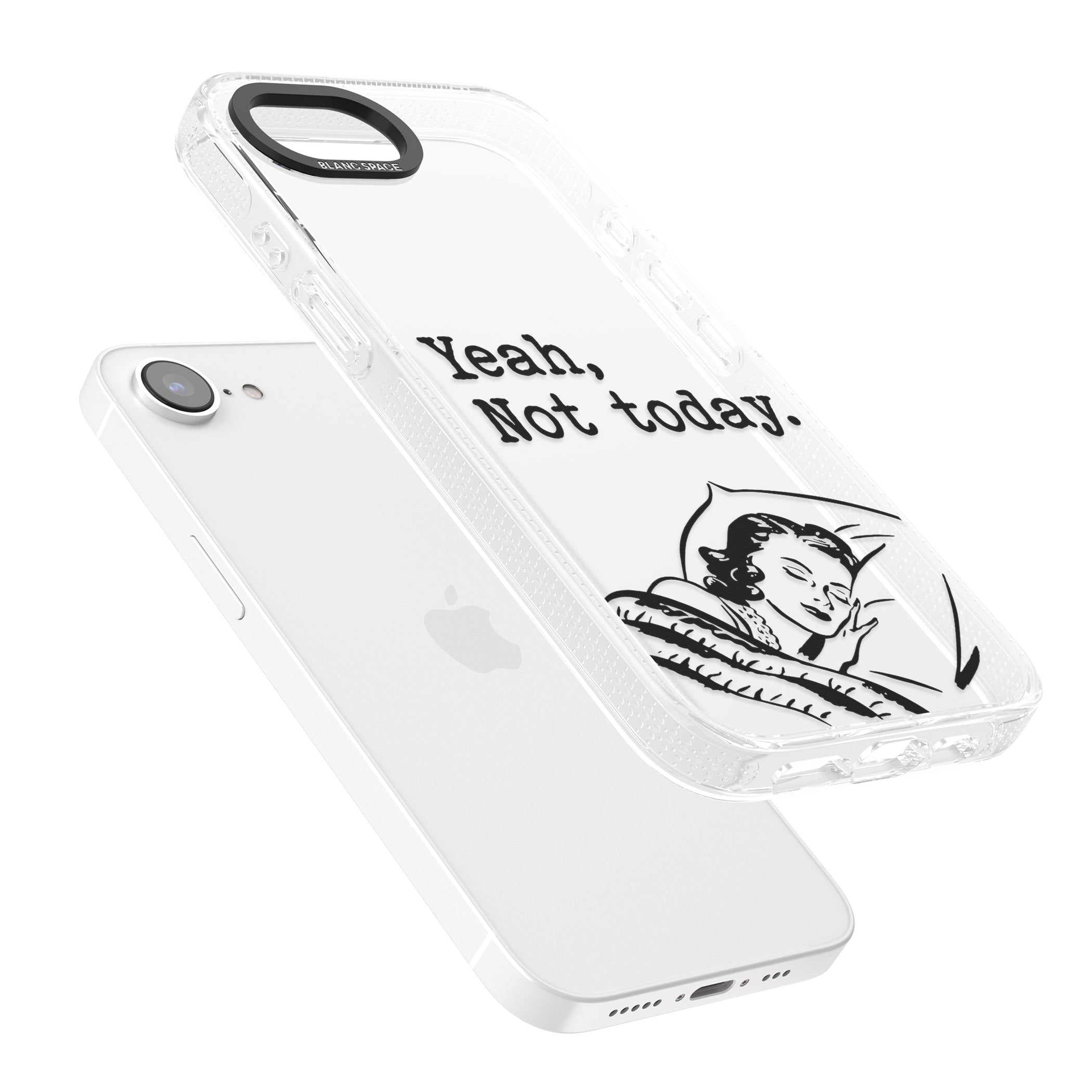 Yeah, Not Today iPhone 16e Clear Case Impact Air - Blanc Space