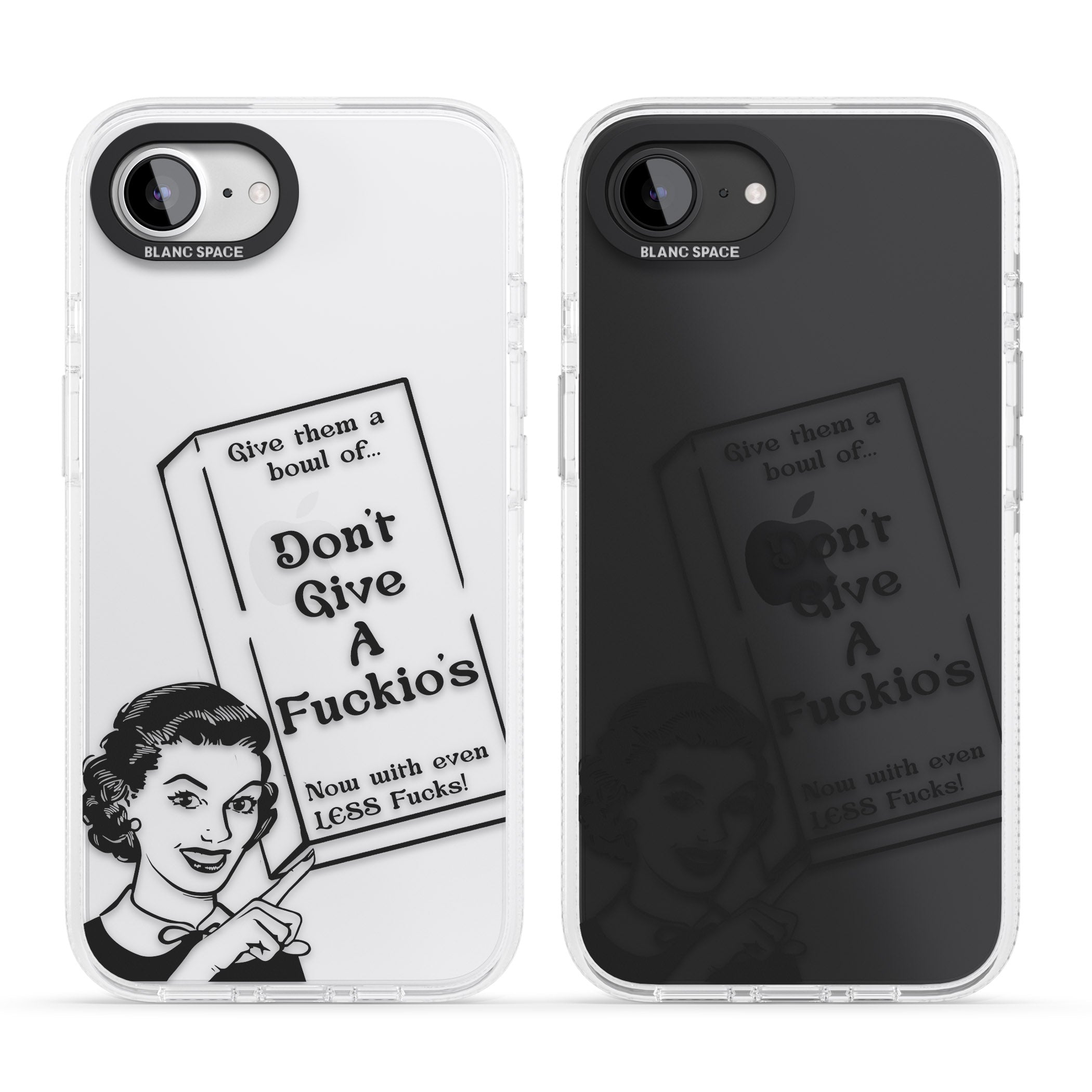 "Don't Give a F*ckio's" Cereal iPhone 16e Clear Case Impact Air - Blanc Space