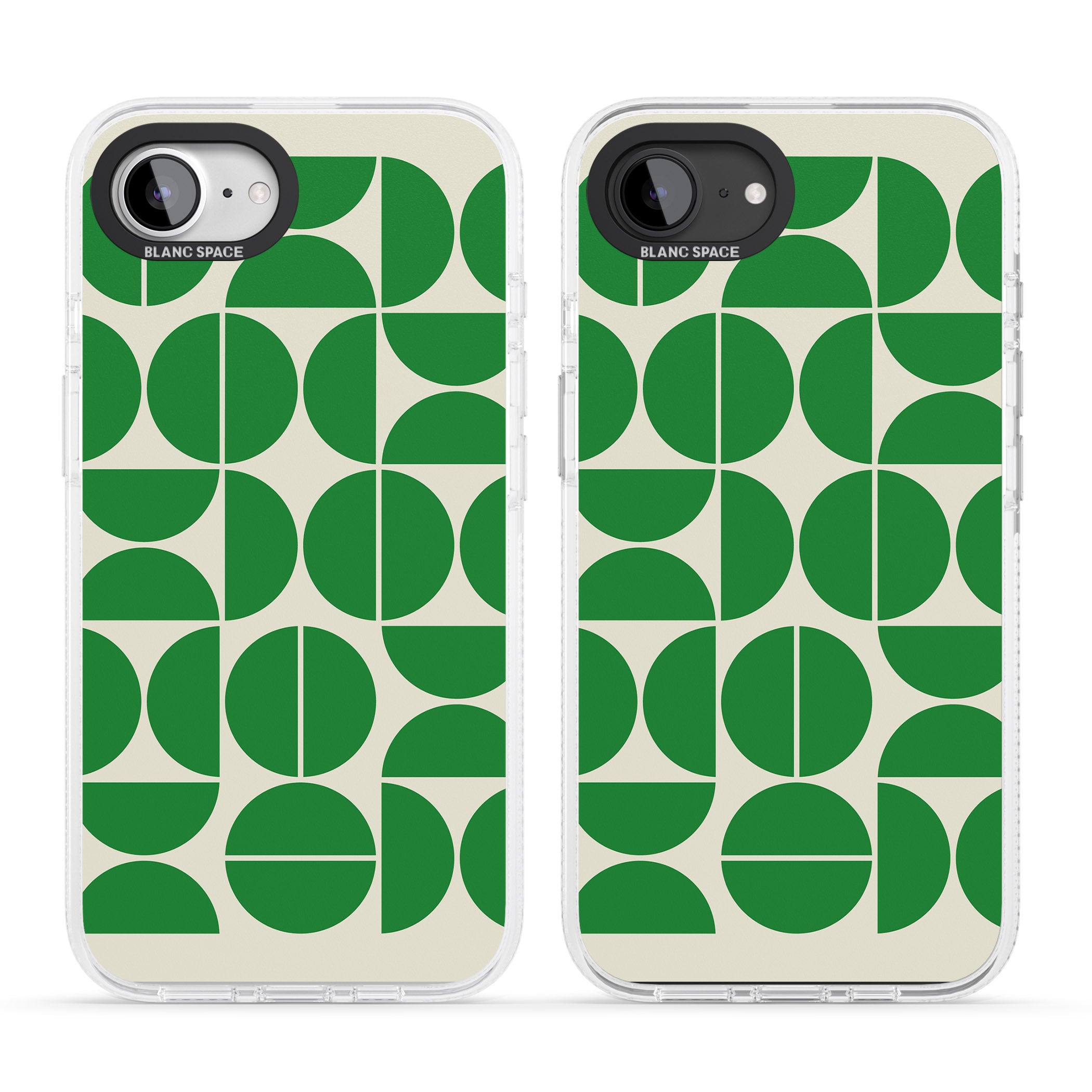 Retro Green Circles iPhone 16e Clear Case Impact Air - Blanc Space