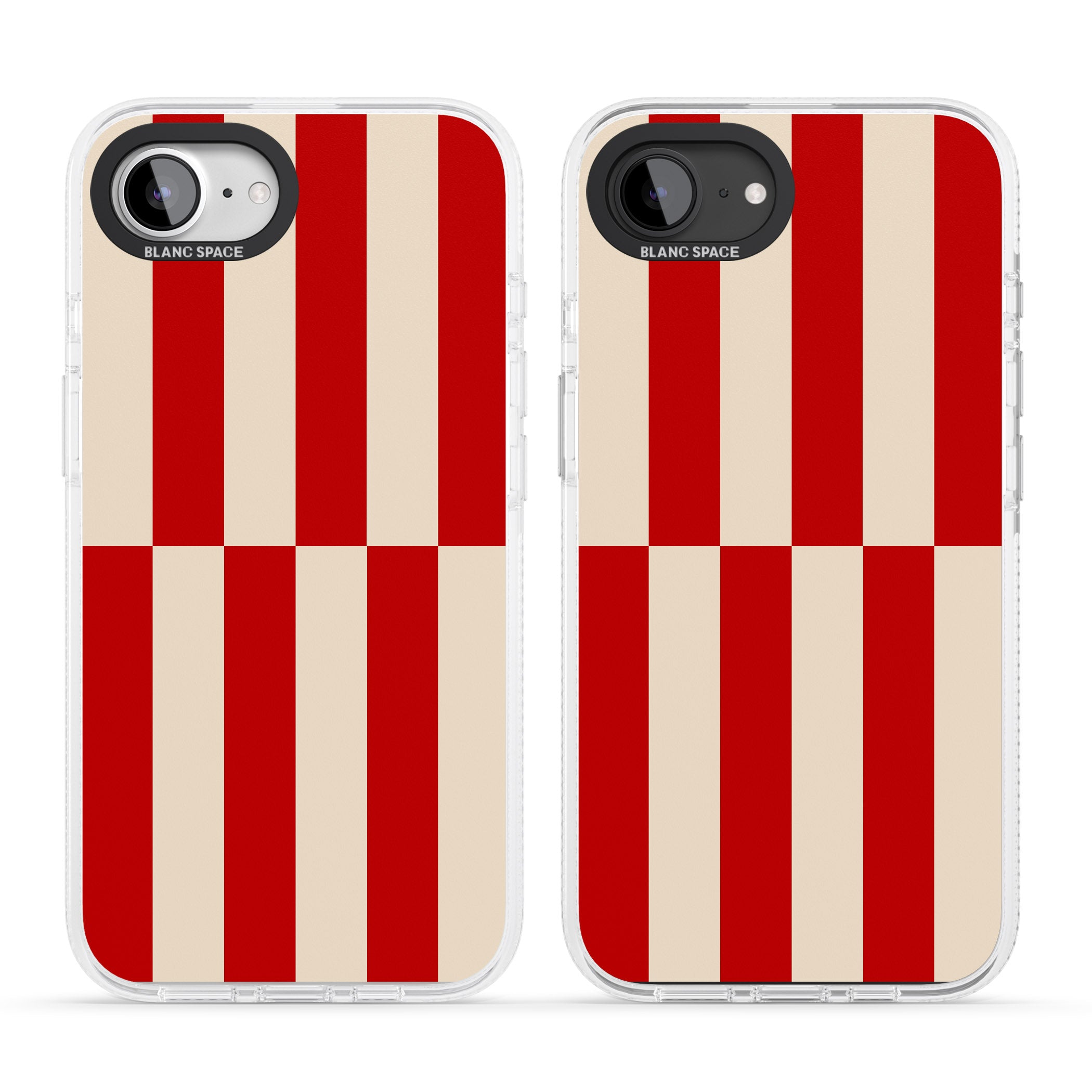 Retro Red Stripes iPhone 16e Clear Case Impact Air - Blanc Space