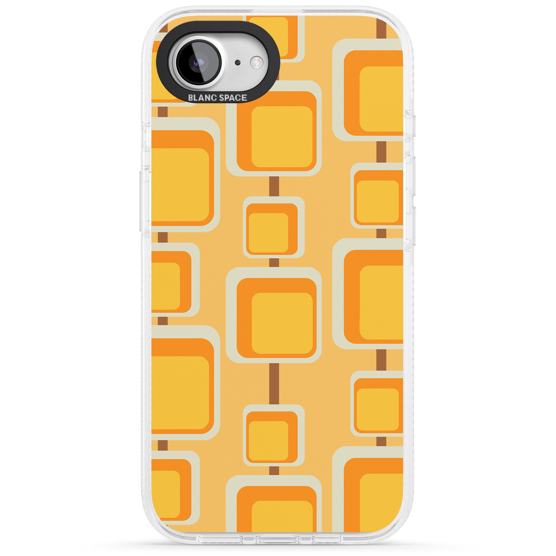 Sunny Mid-Century Squares iPhone 16e Clear Case Impact Air - Blanc Space