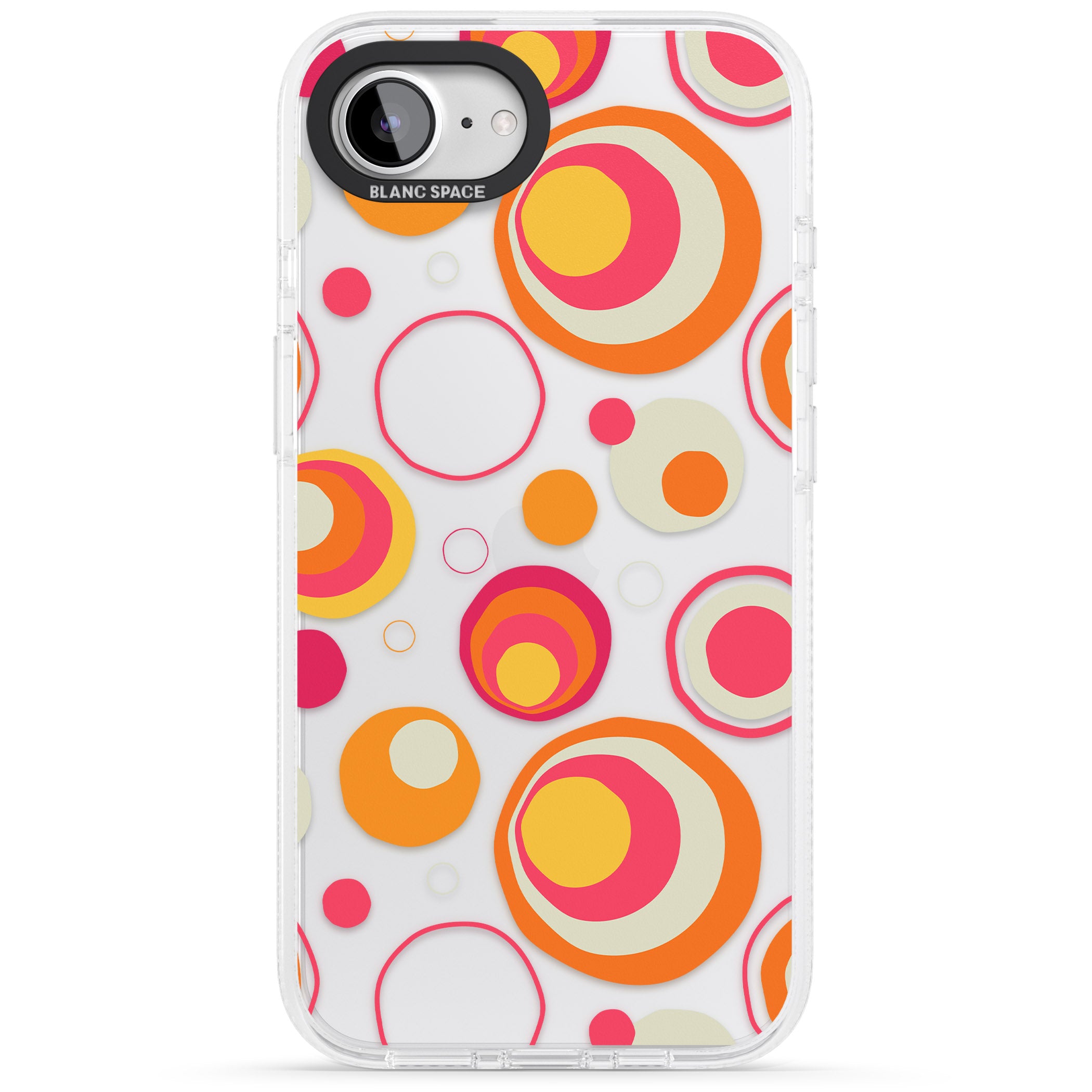 Mid-Century Party Pattern iPhone 16e Clear Case Impact Air - Blanc Space