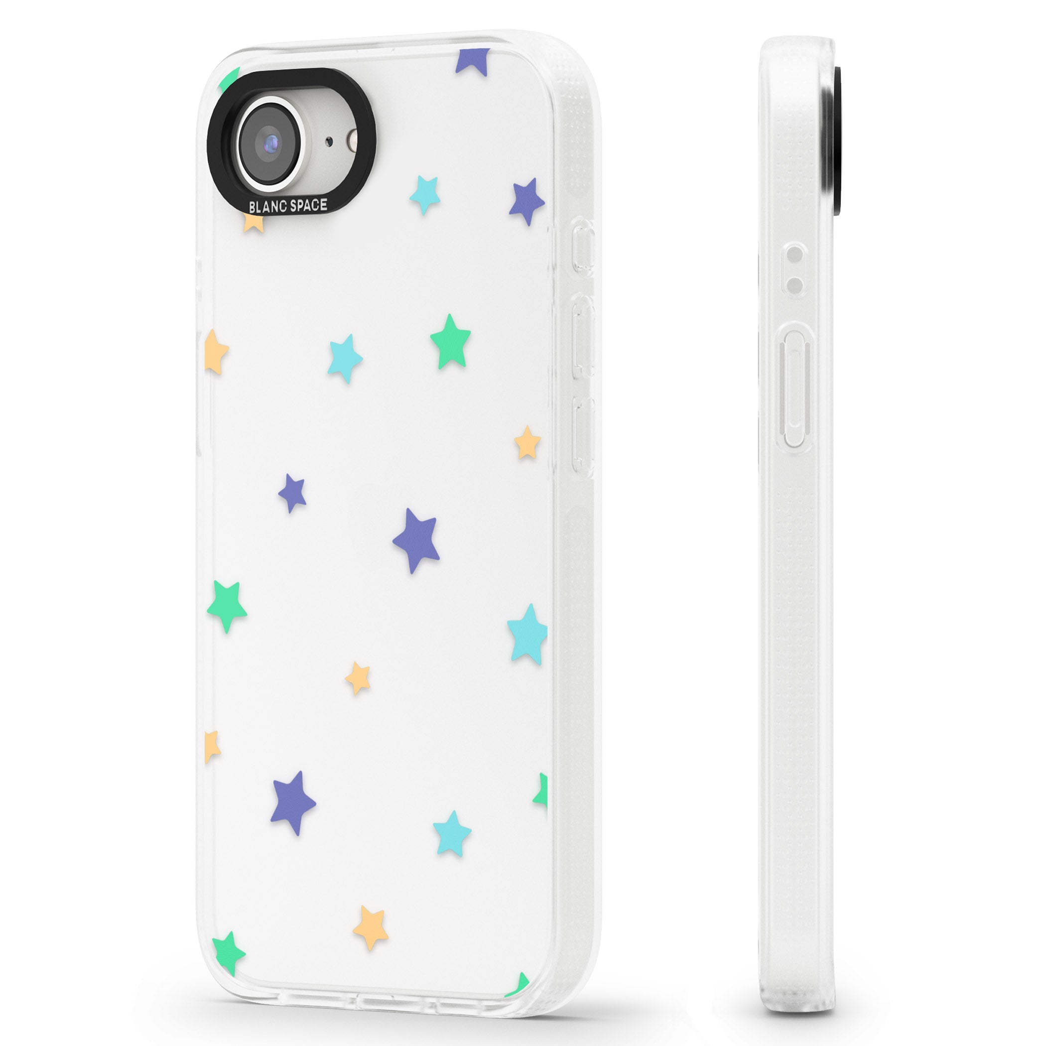 Pastel Stars Pattern iPhone 16e Clear Case Impact Air - Blanc Space