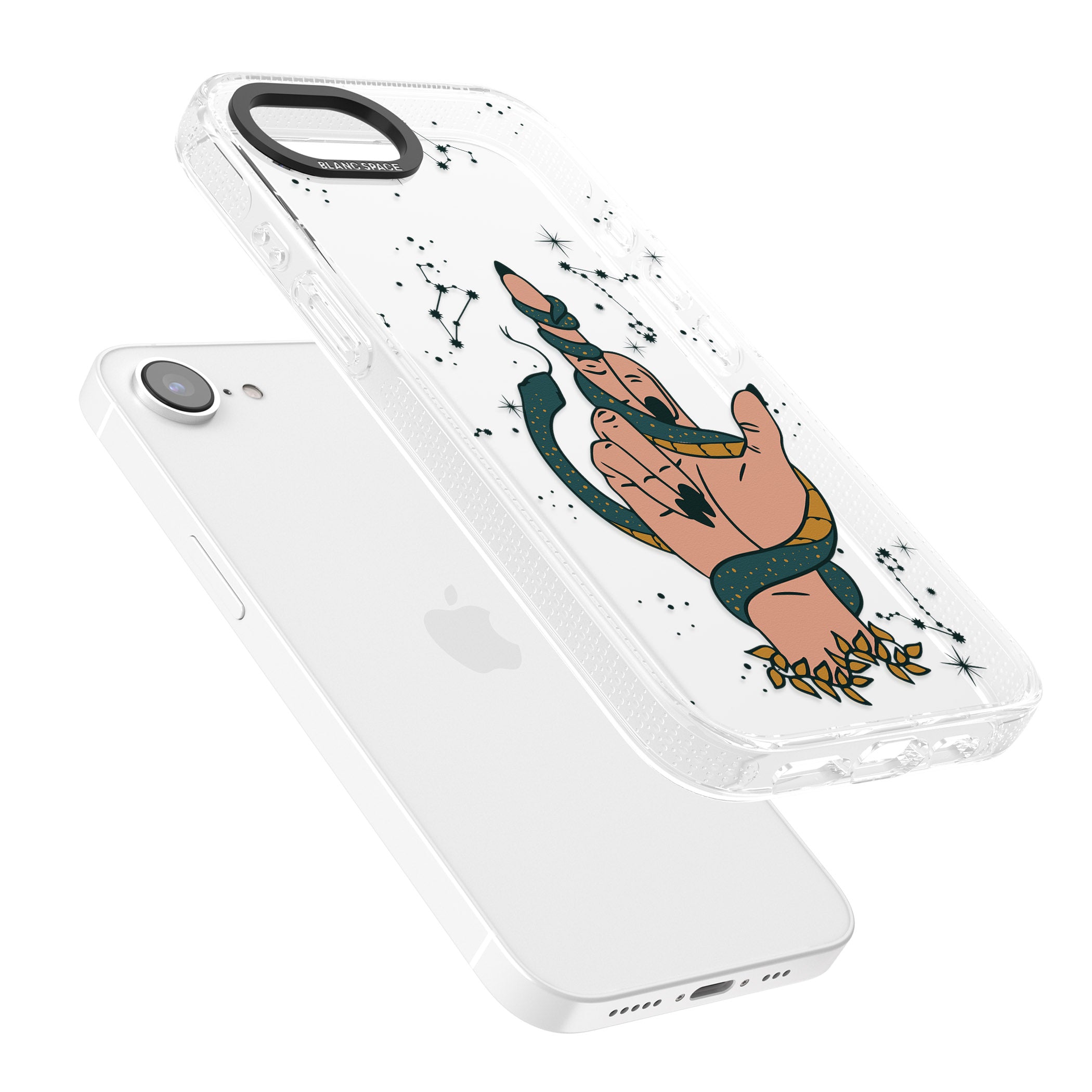 Snakes, Stars and Cynicism iPhone 16e Clear Case Impact Air - Blanc Space