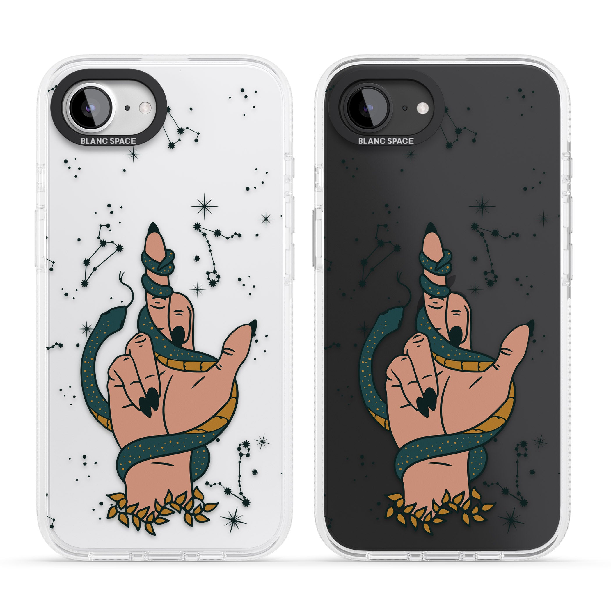 Snakes, Stars and Cynicism iPhone 16e Clear Case Impact Air - Blanc Space