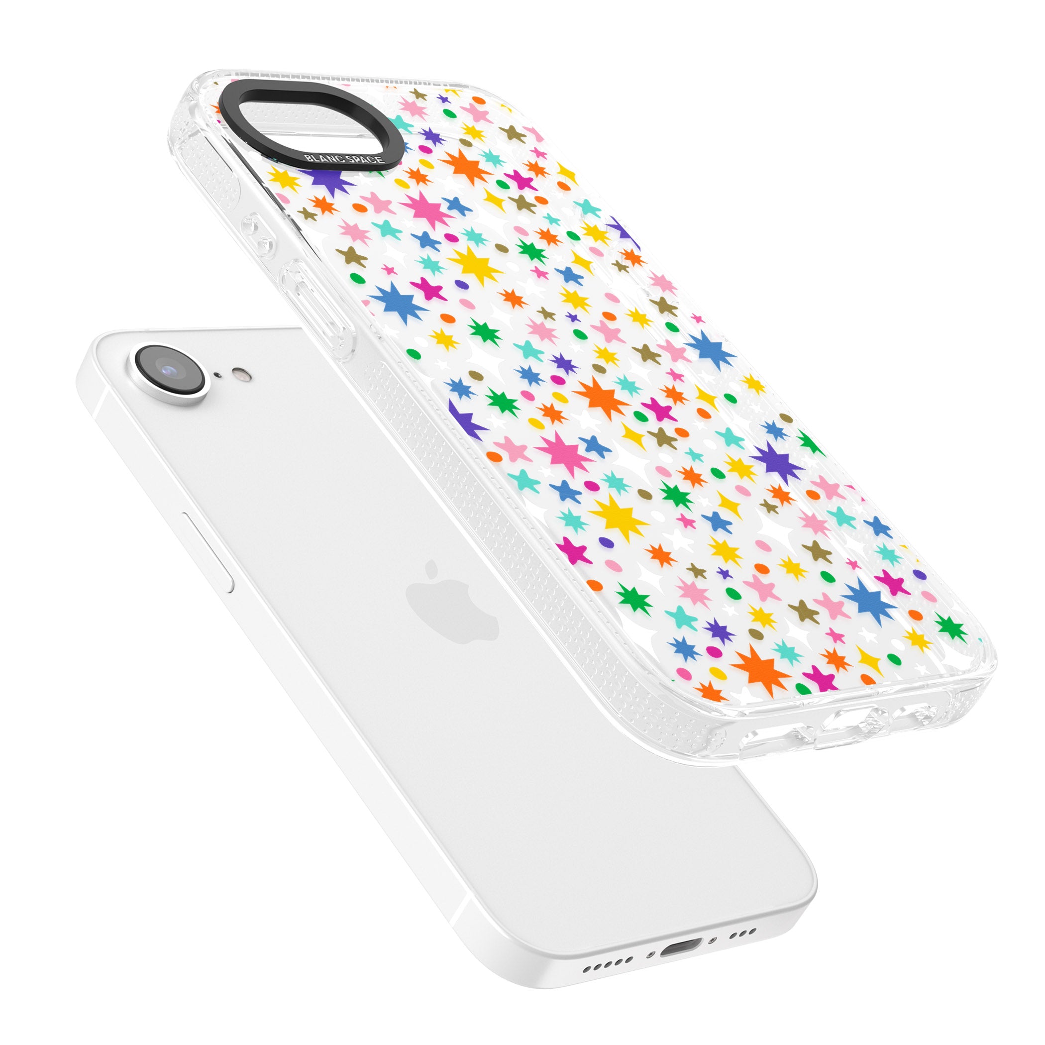 Rainbow Starburst iPhone 16e Clear Case Impact Air - Blanc Space