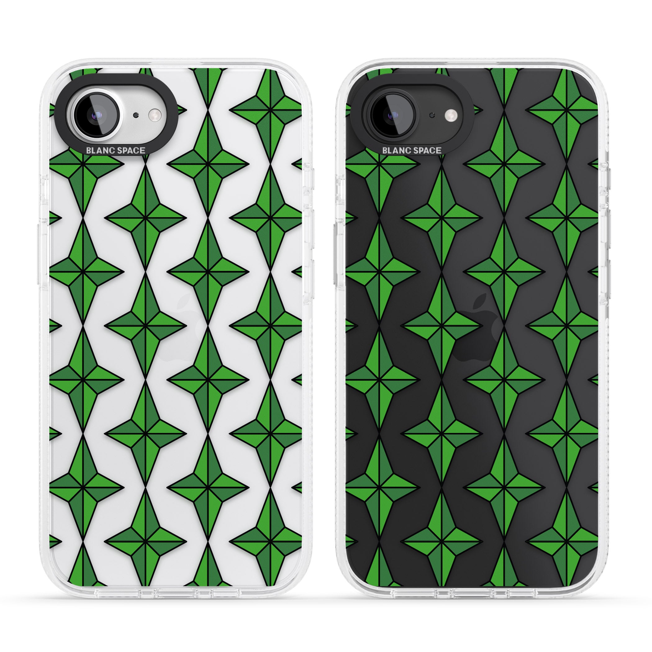 Emerald Stars Pattern (Clear) iPhone 16e Clear Case Impact Air - Blanc Space