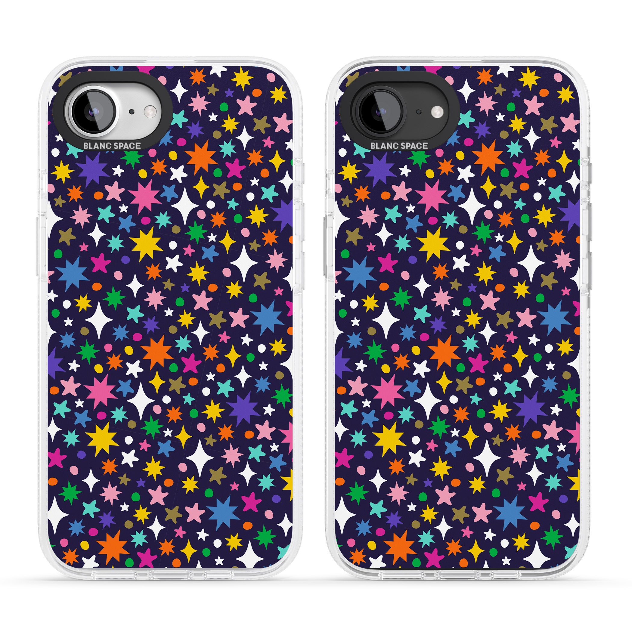 Rainbow Starburst (Purple) iPhone 16e Clear Case Impact Air - Blanc Space