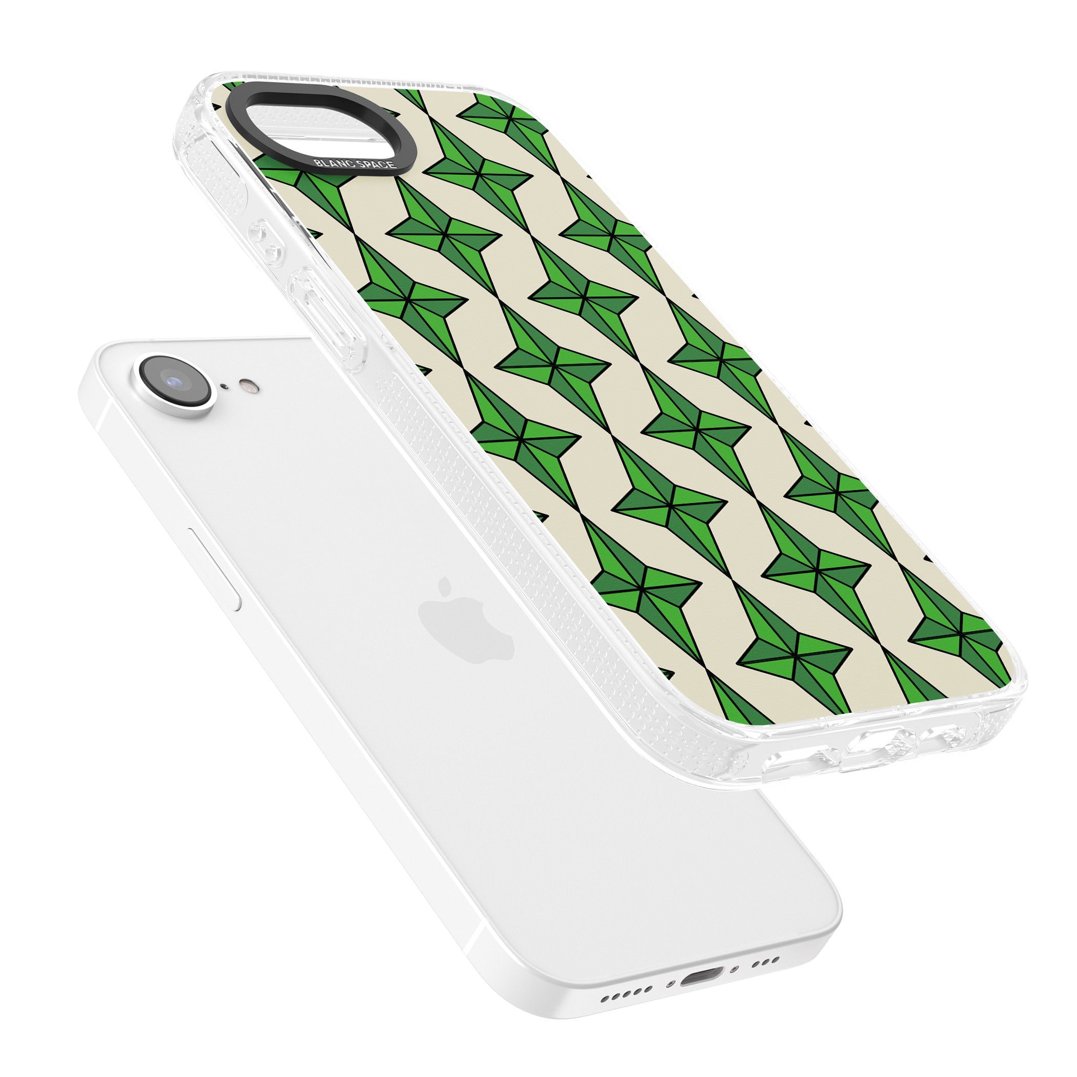 Emerald Stars Pattern iPhone 16e Clear Case Impact Air - Blanc Space