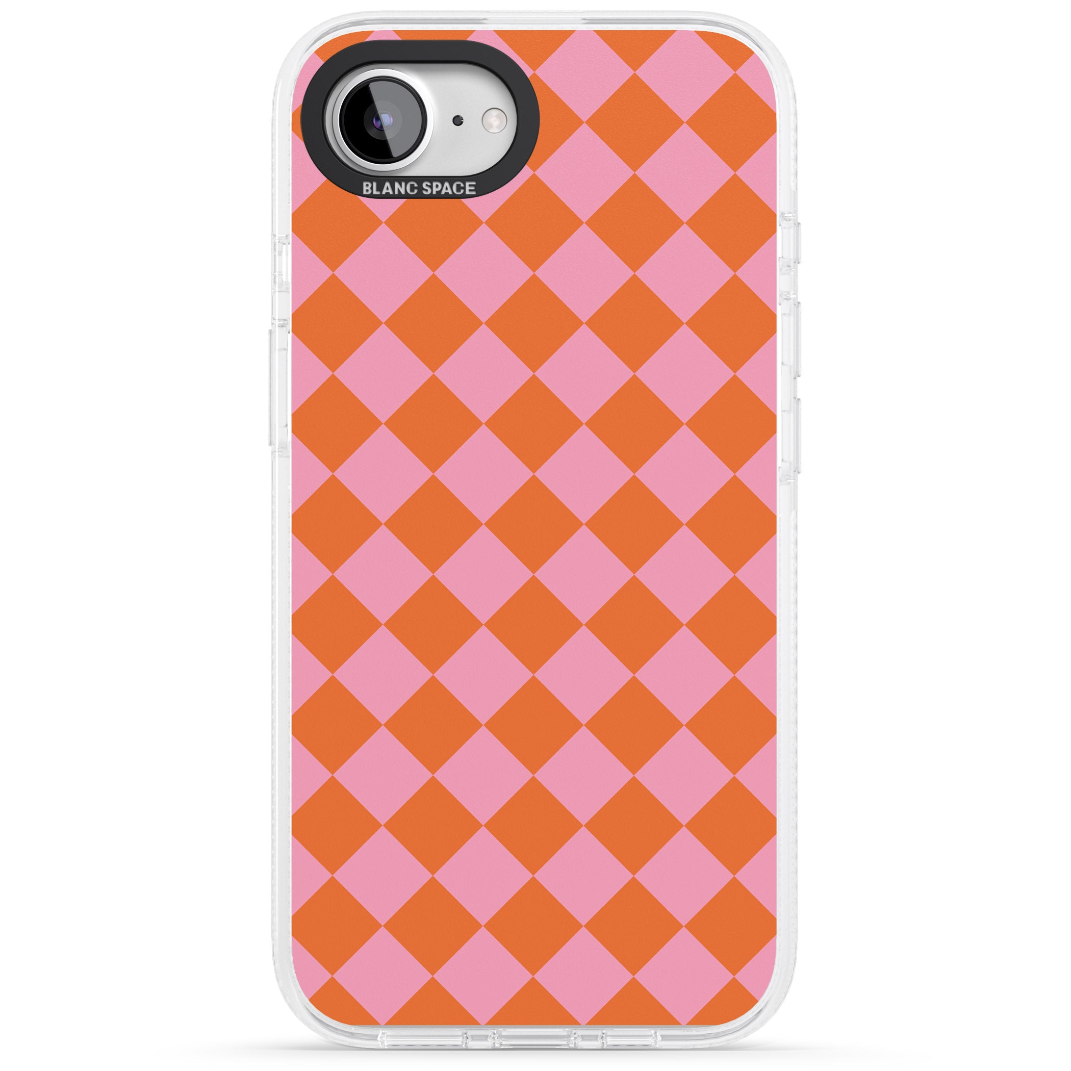Retro Sunset Diamond Plaid iPhone 16e Clear Case Impact Air - Blanc Space