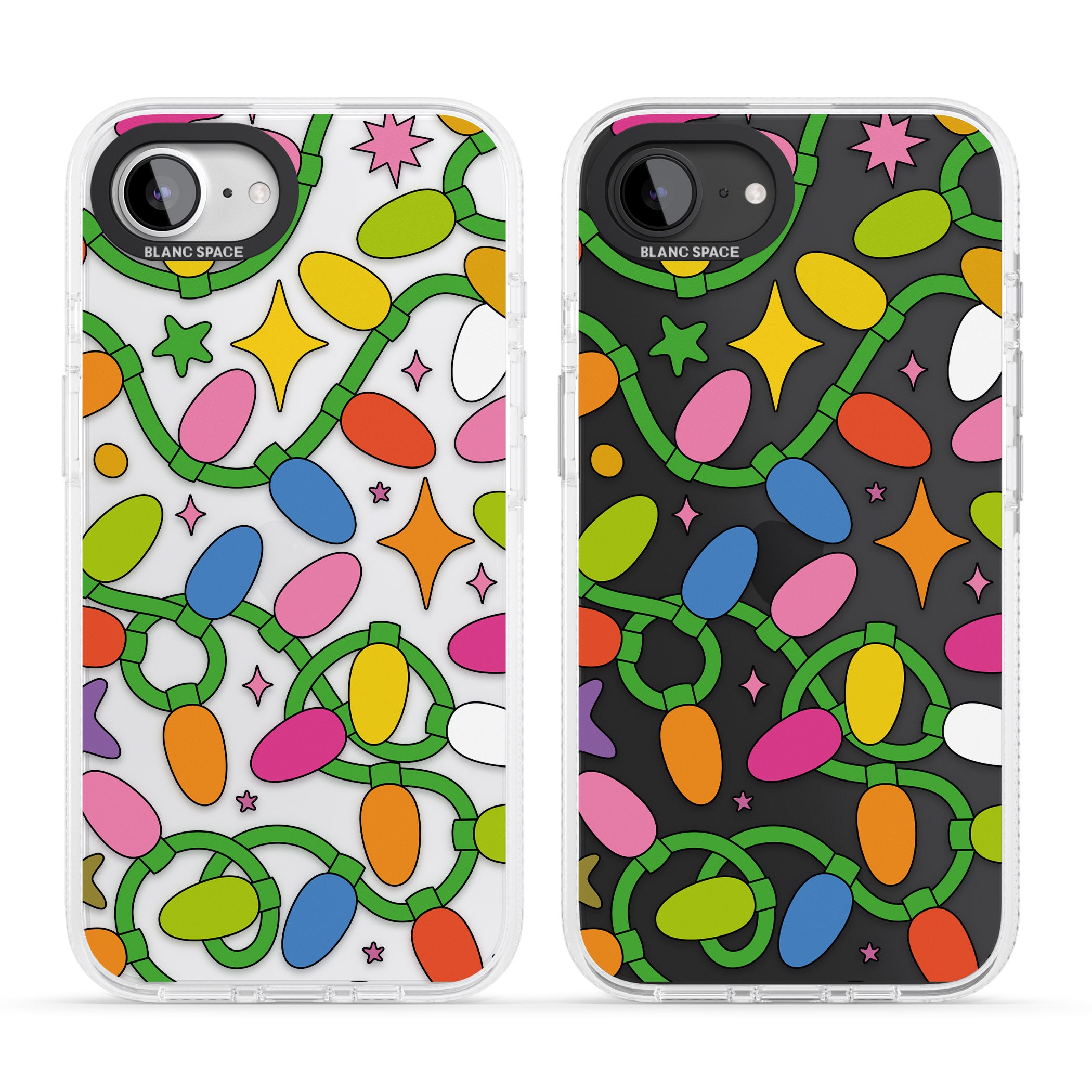 Festive Lights Pattern iPhone 16e Clear Case Impact Air - Blanc Space