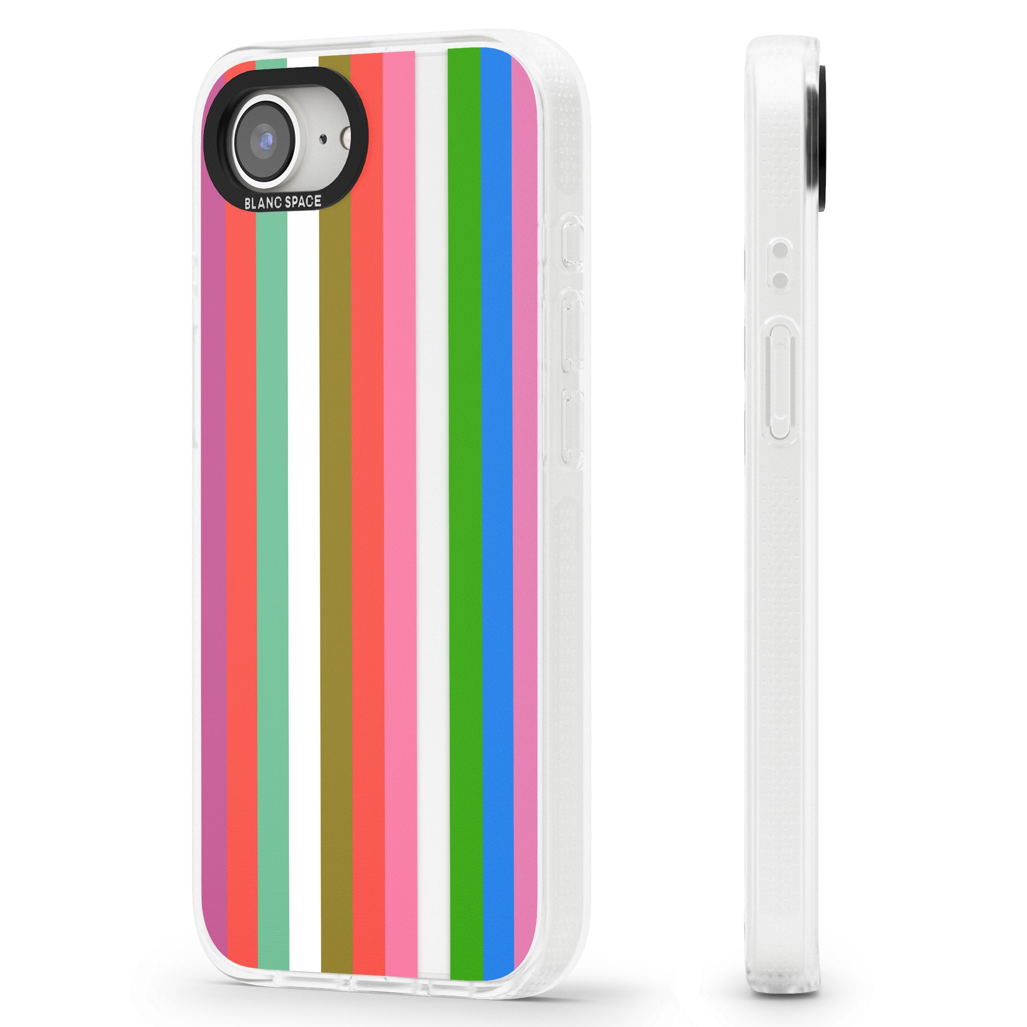 Vibrant Stripes iPhone 16e Clear Case Impact Air - Blanc Space
