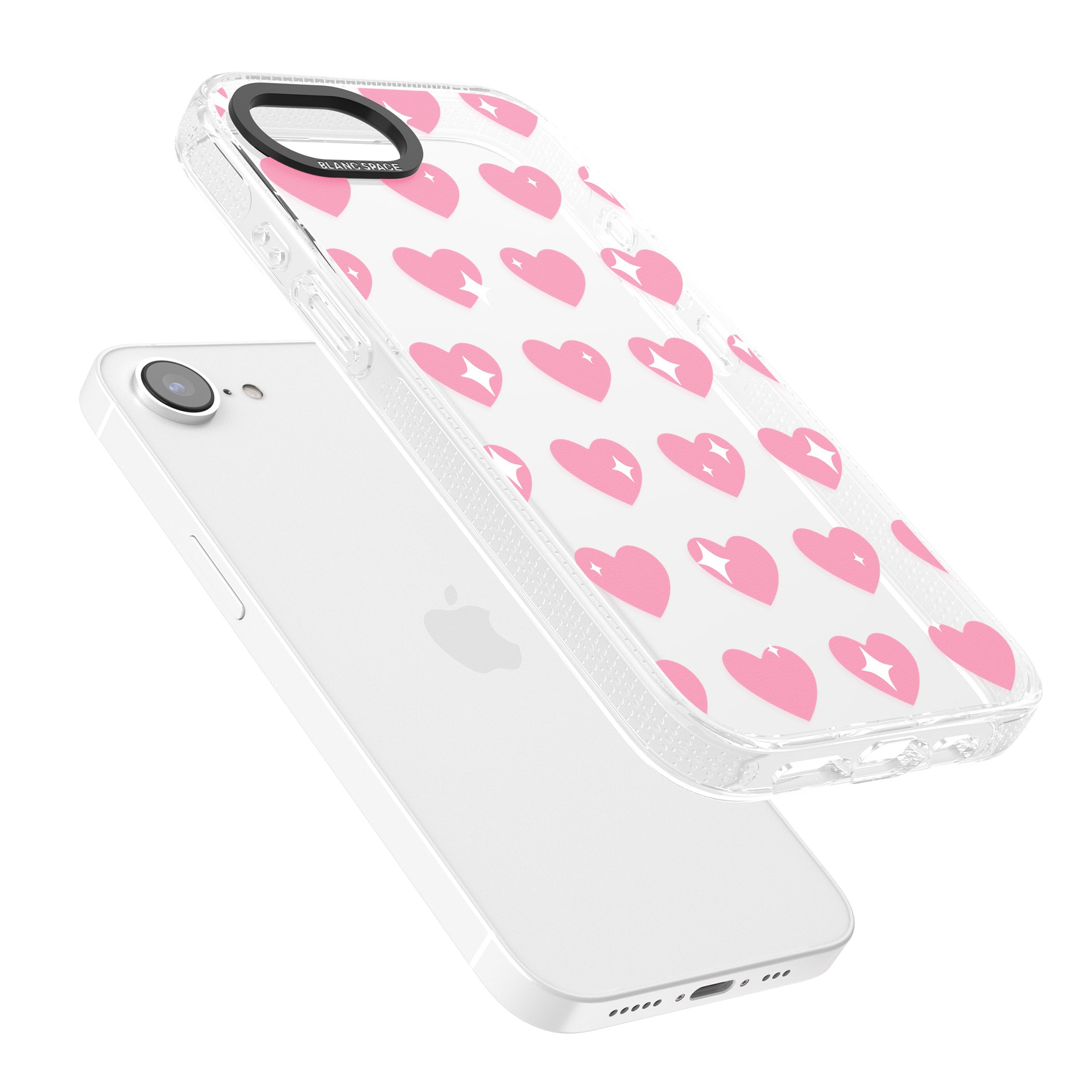 Sweet Hearts iPhone 16e Clear Case Impact Air - Blanc Space