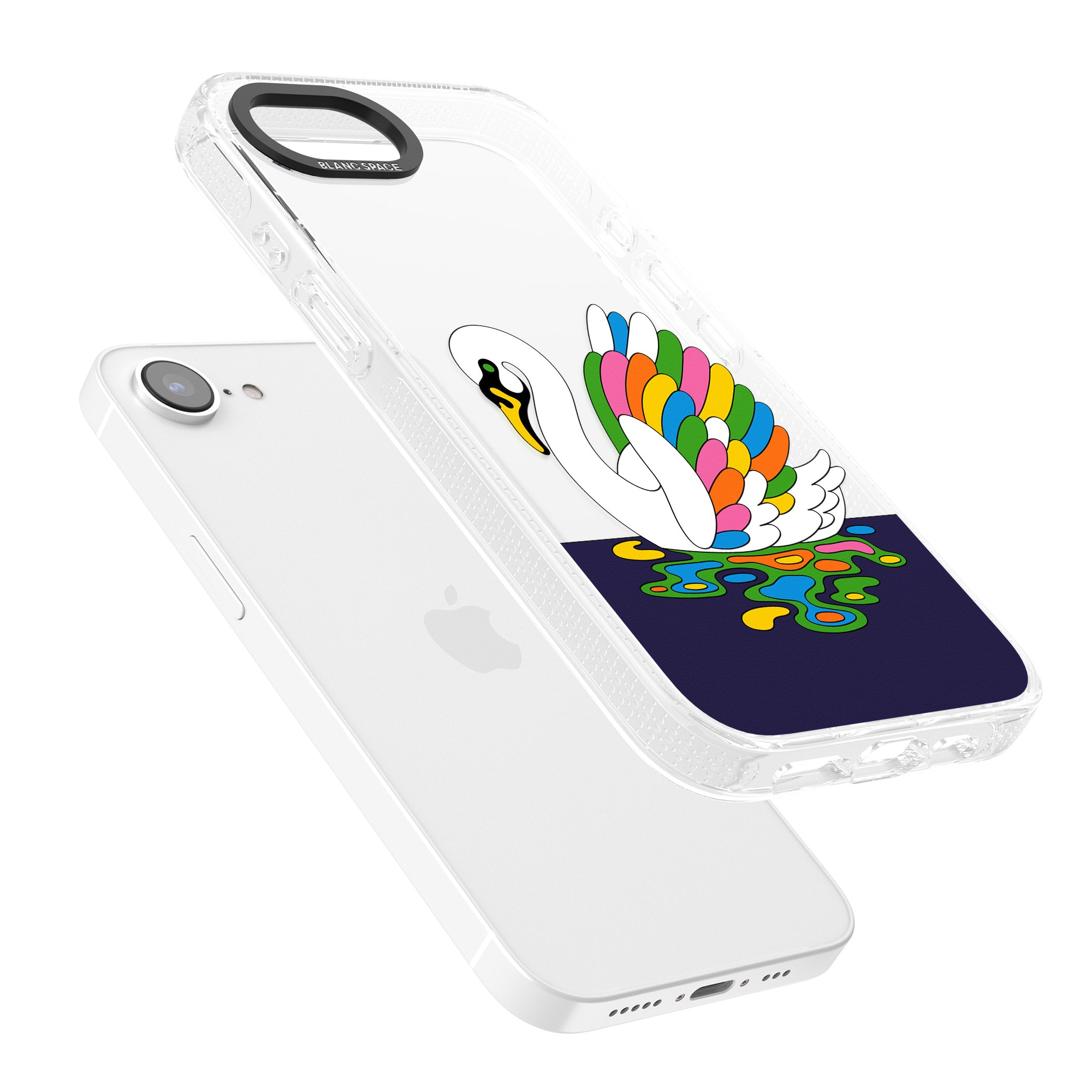 Serene Swan iPhone 16e Clear Case Impact Air - Blanc Space
