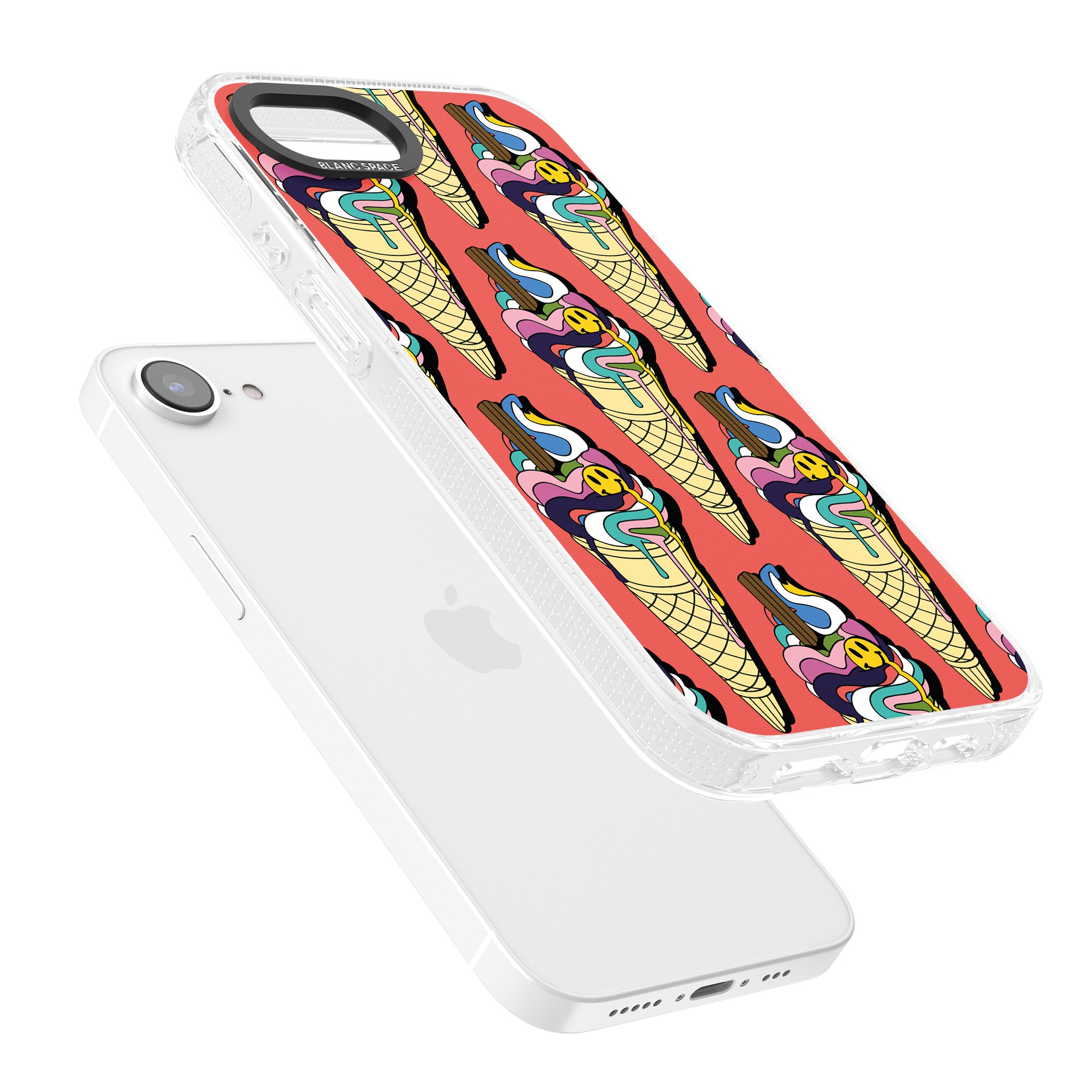 Trip & Drip Ice Cream (Red) iPhone 16e Clear Case Impact Air - Blanc Space