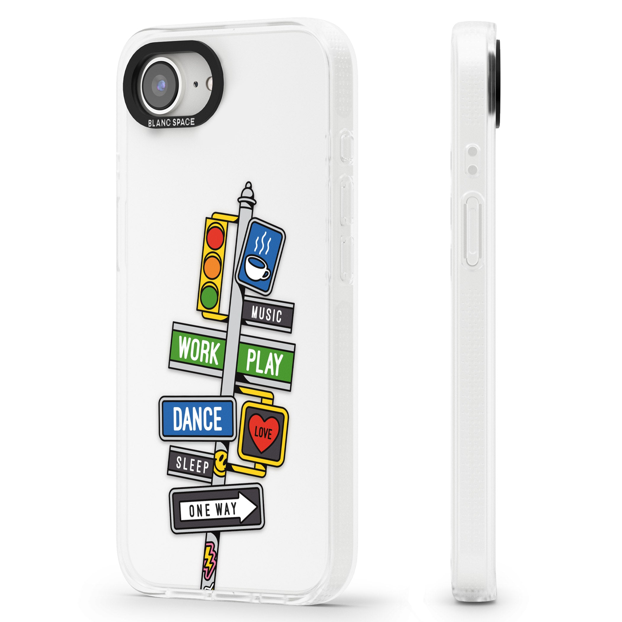 Mood Street Signs iPhone 16e Clear Case Impact Air - Blanc Space