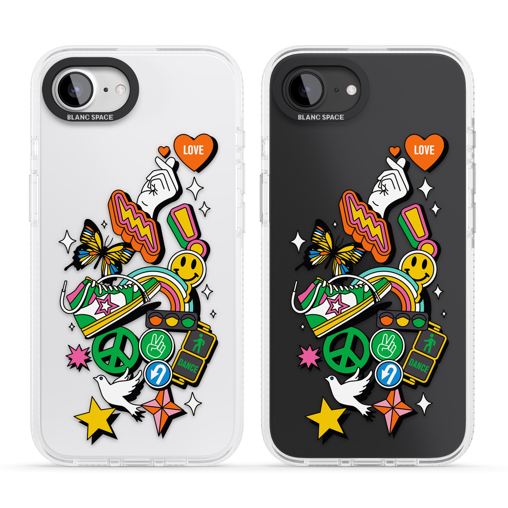 Nostalgic Sticker Collage iPhone 16e Clear Case Impact Air - Blanc Space