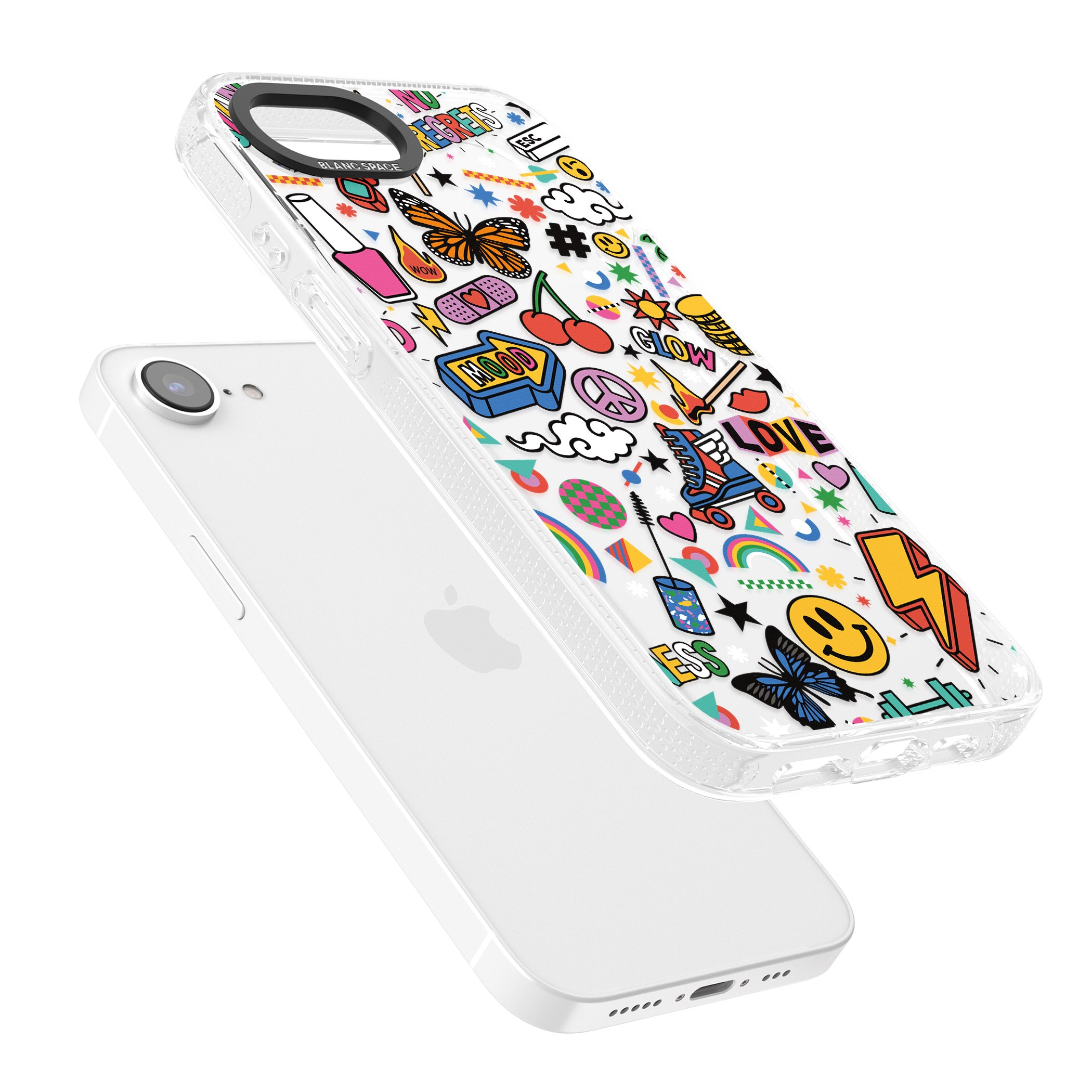 Electric Love iPhone 16e Clear Case Impact Air - Blanc Space