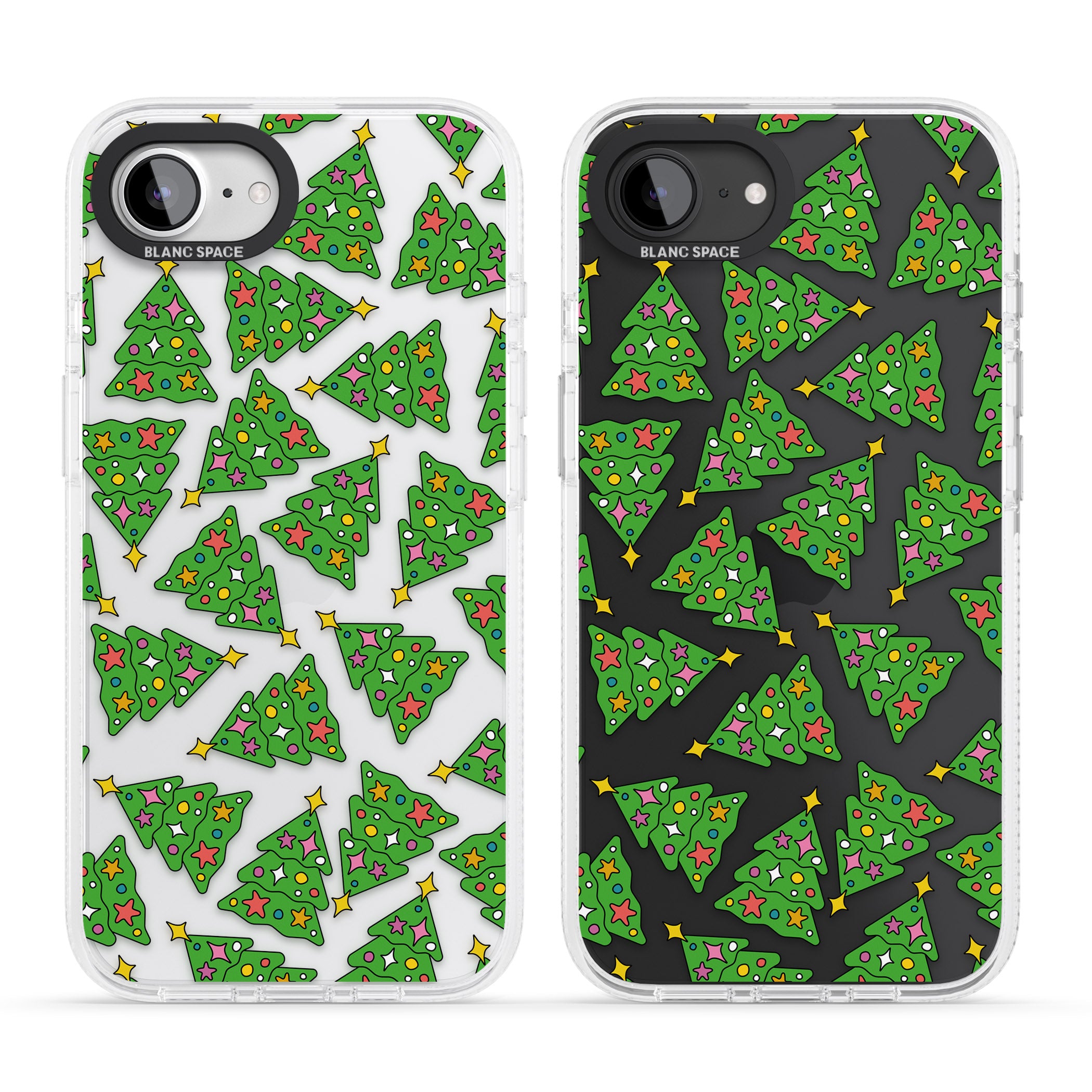 Christmas Tree Pattern iPhone 16e Clear Case Impact Air - Blanc Space