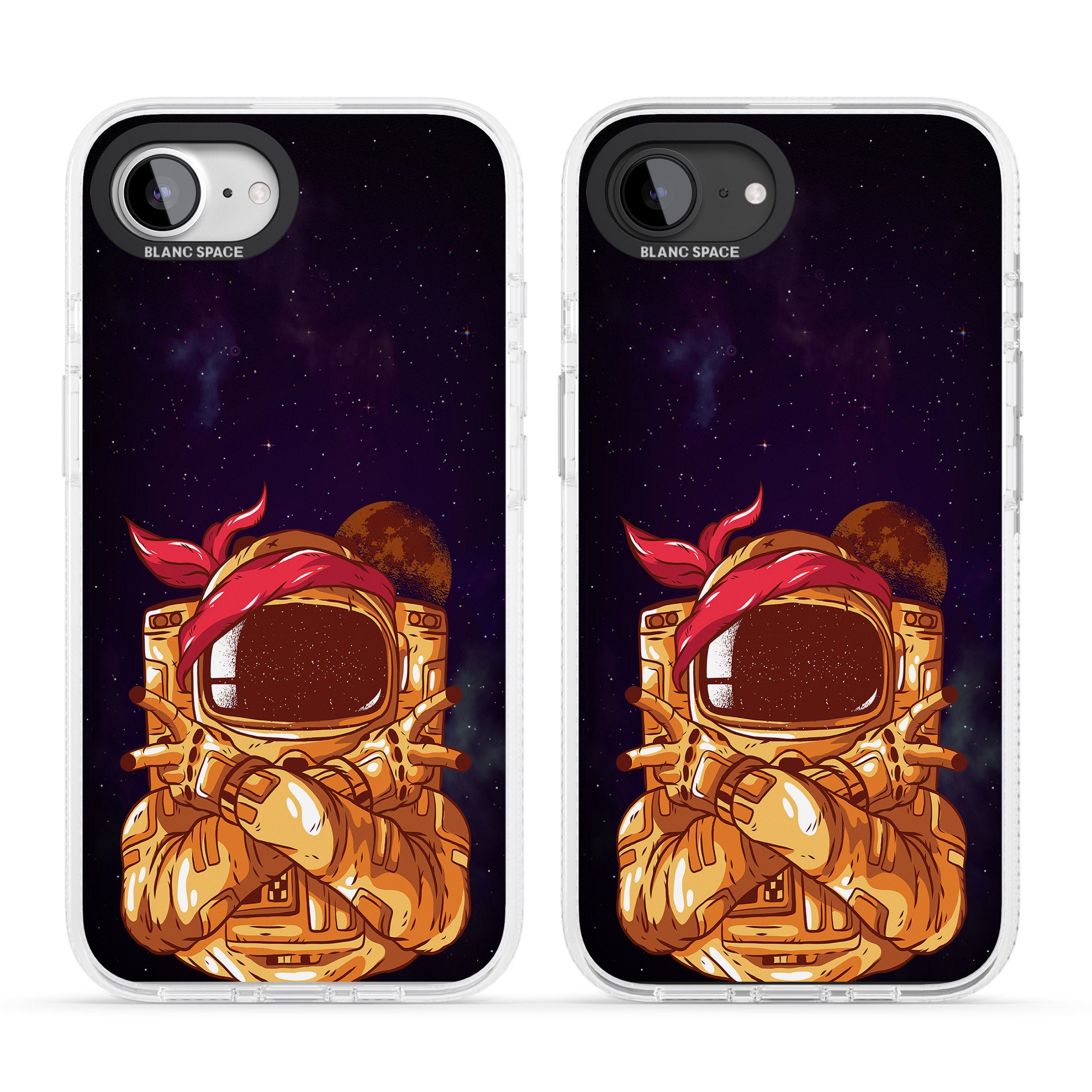 Space Gangster iPhone 16e Clear Case Impact Air - Blanc Space