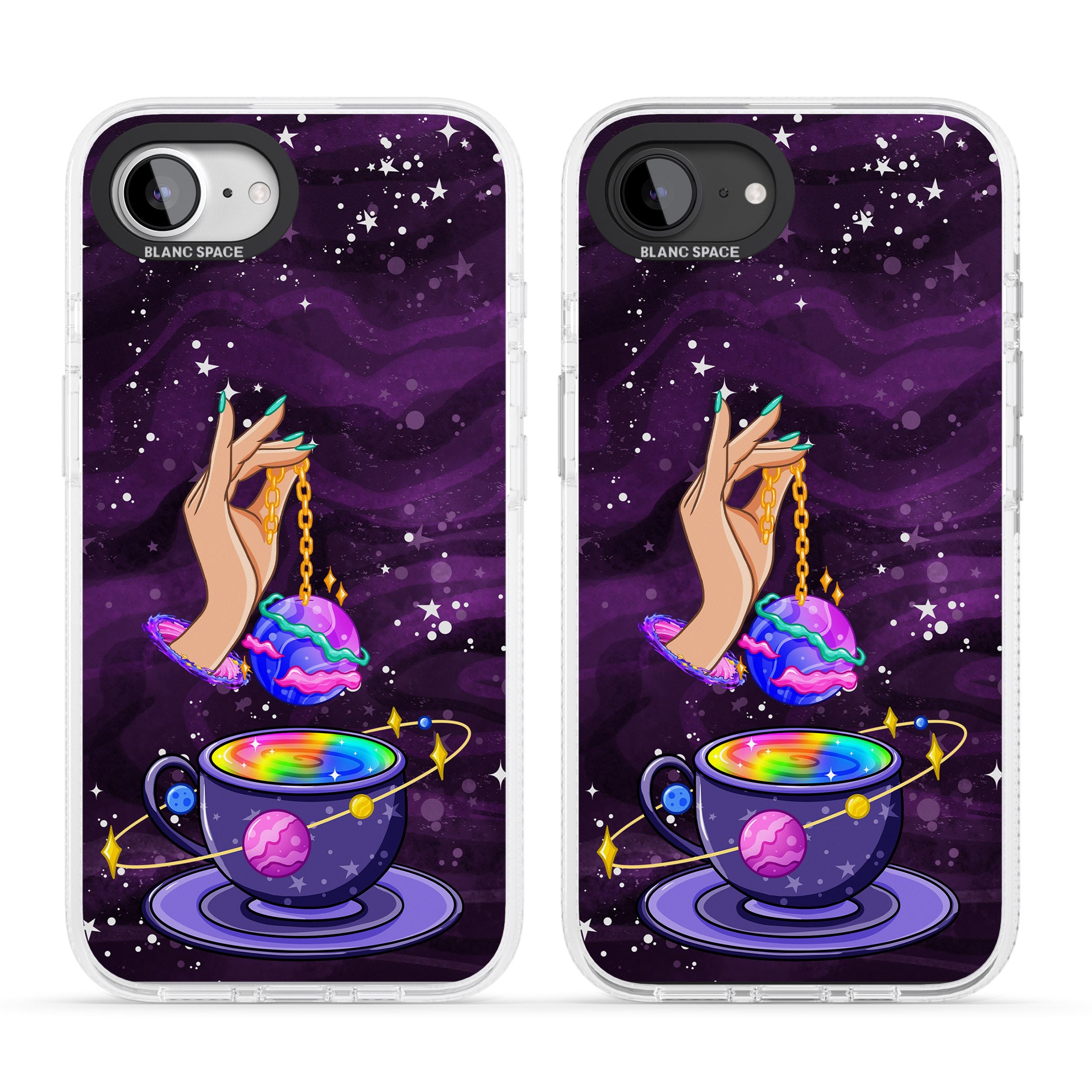 Space Tea iPhone 16e Clear Case Impact Air - Blanc Space